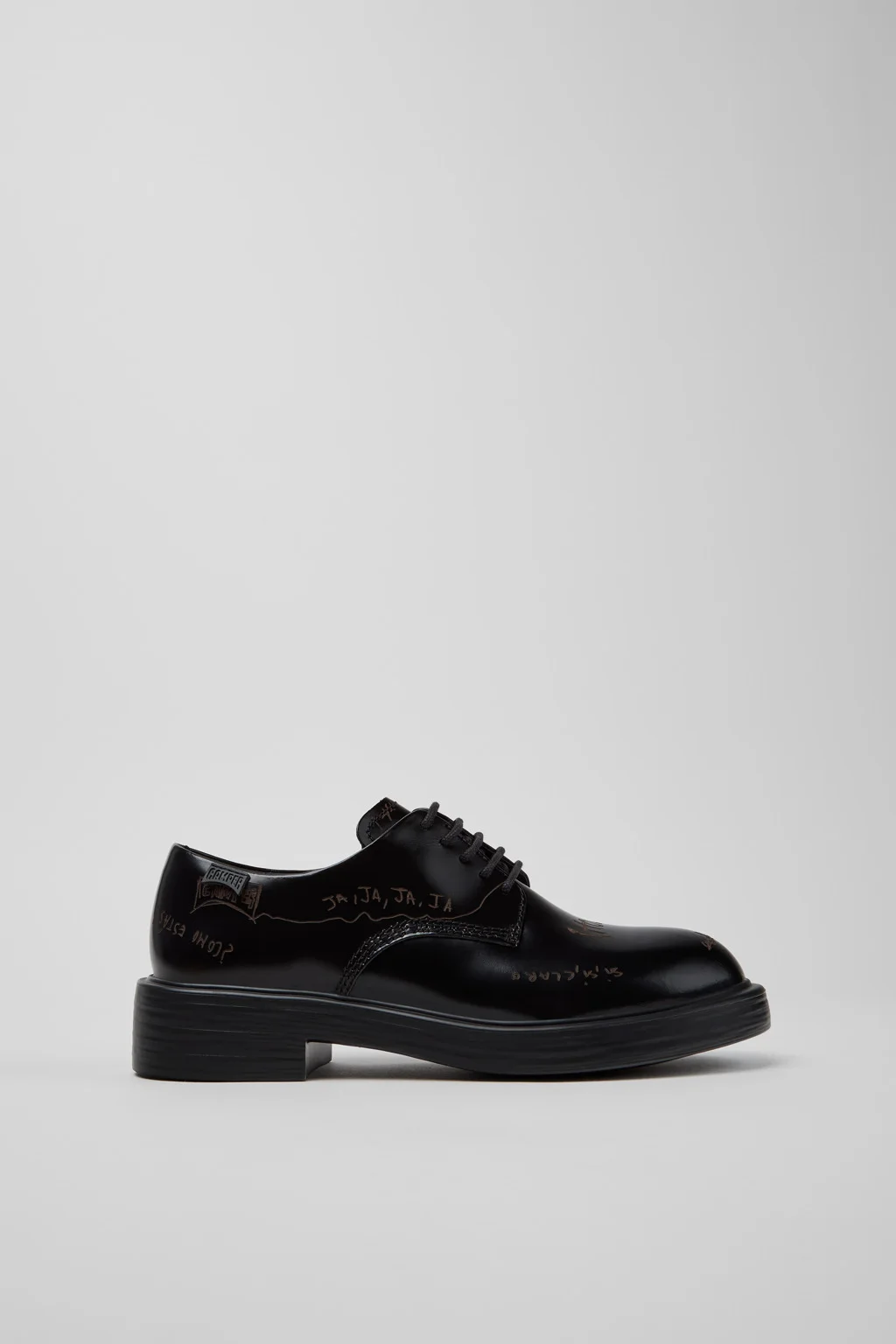 Twins Black Leather Shoes for Women. - 1