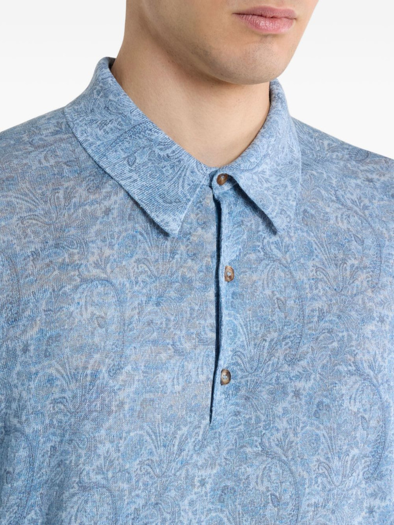 floral-motif polo shirt 4