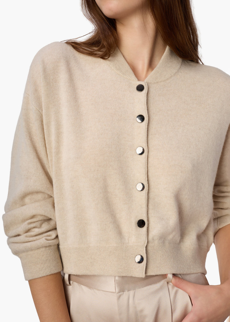 MARCELA CASHMERE CARDIGAN BONE 1