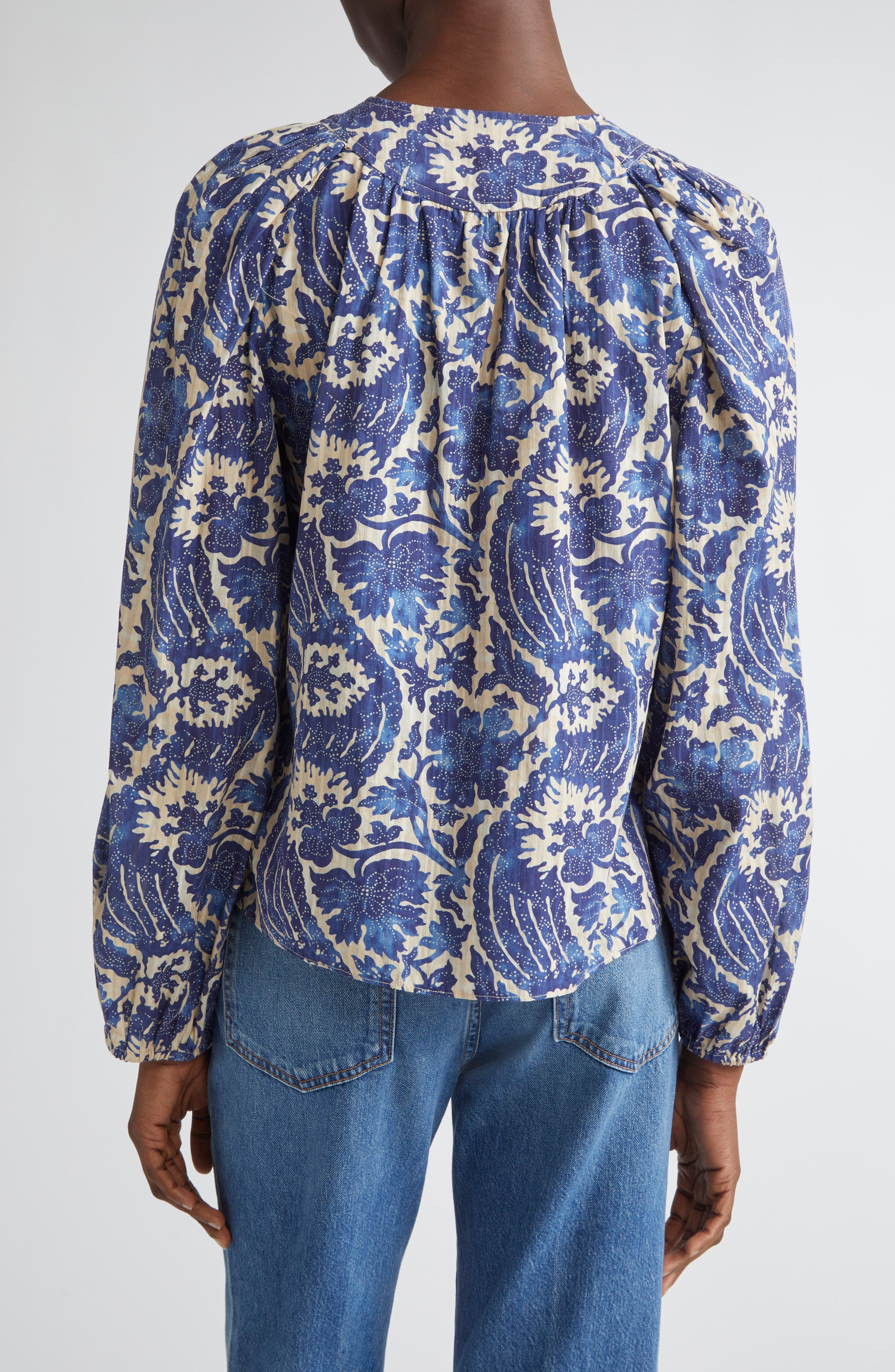 Ulla Johnson Brea Floral Top in Ocean at Nordstrom - 2