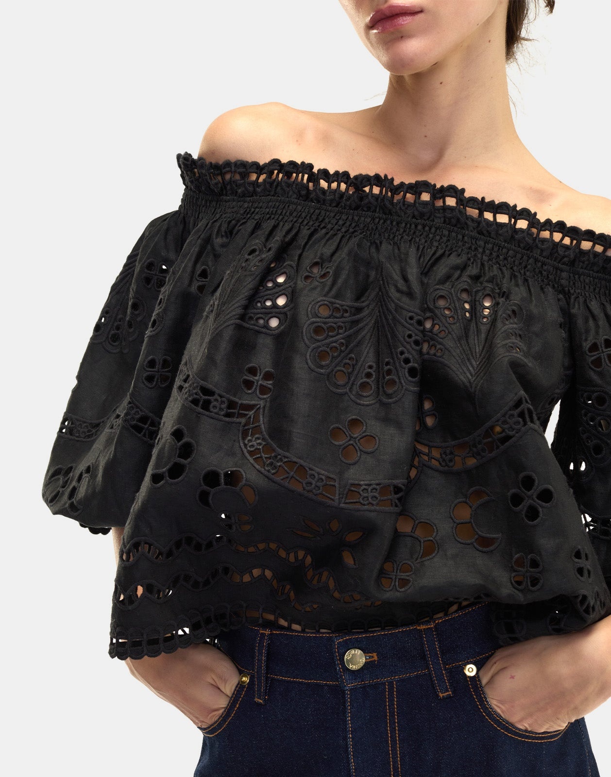 Eva Embroidered Linen Blouse - 3