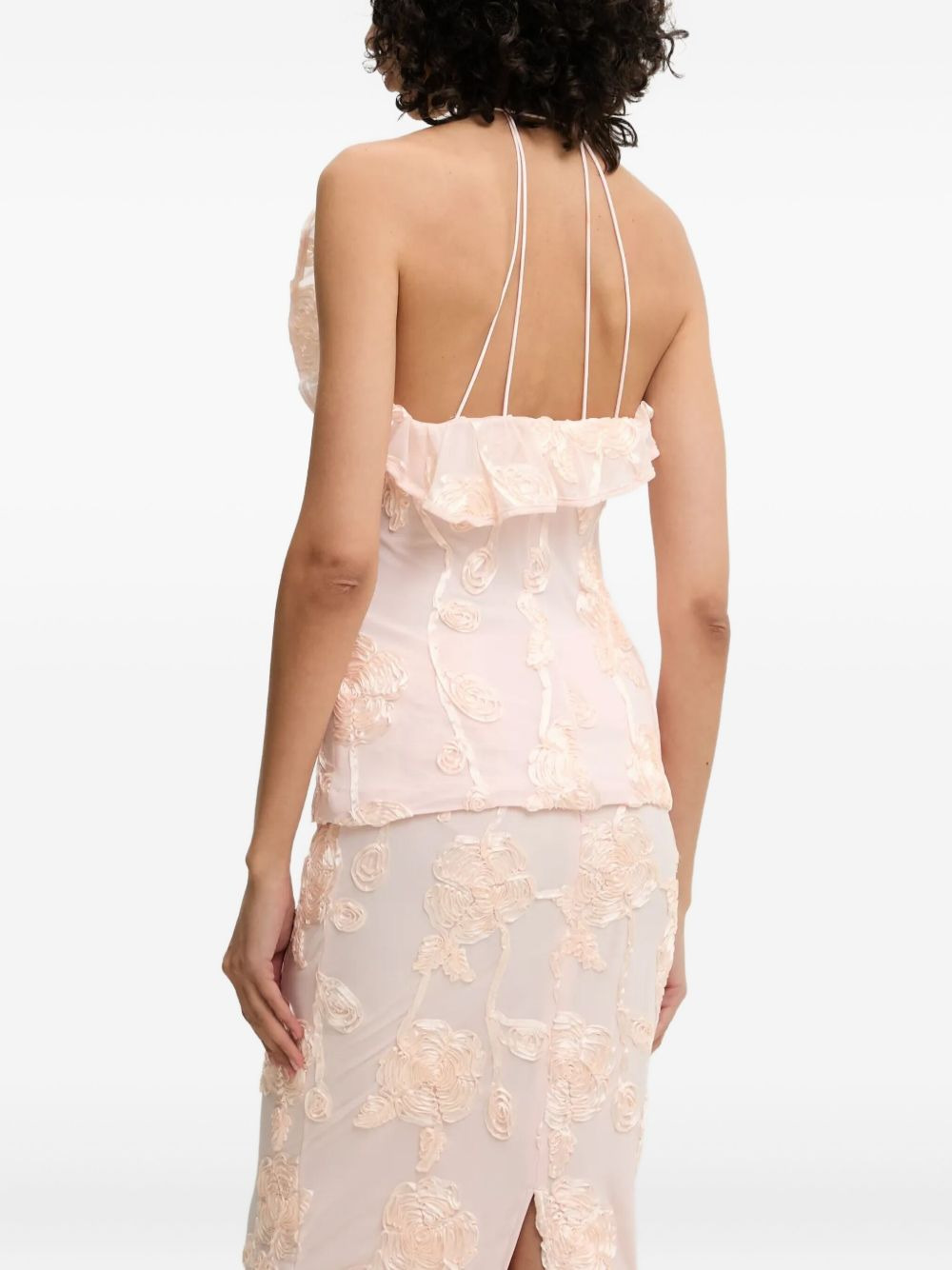 rose-embellished halterneck top - 3