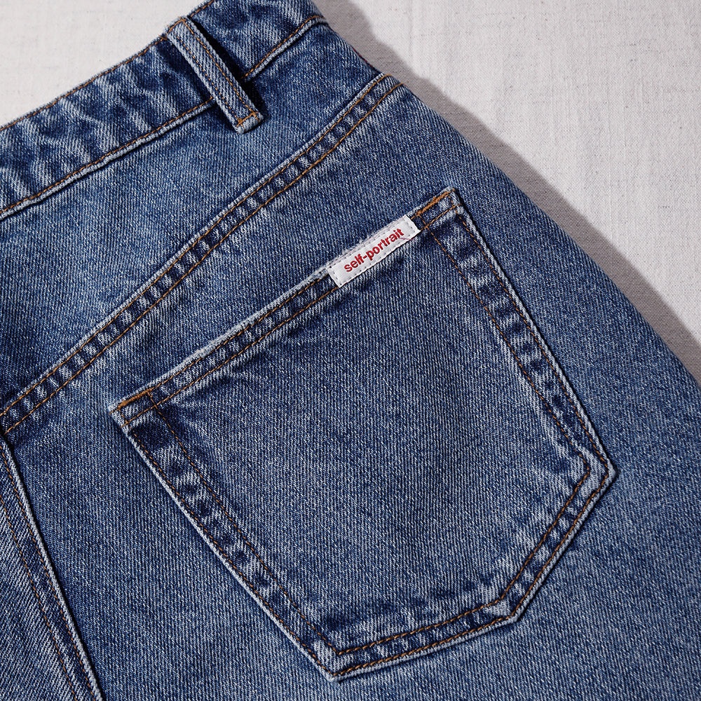 Wide Leg Denim Jeans - 5