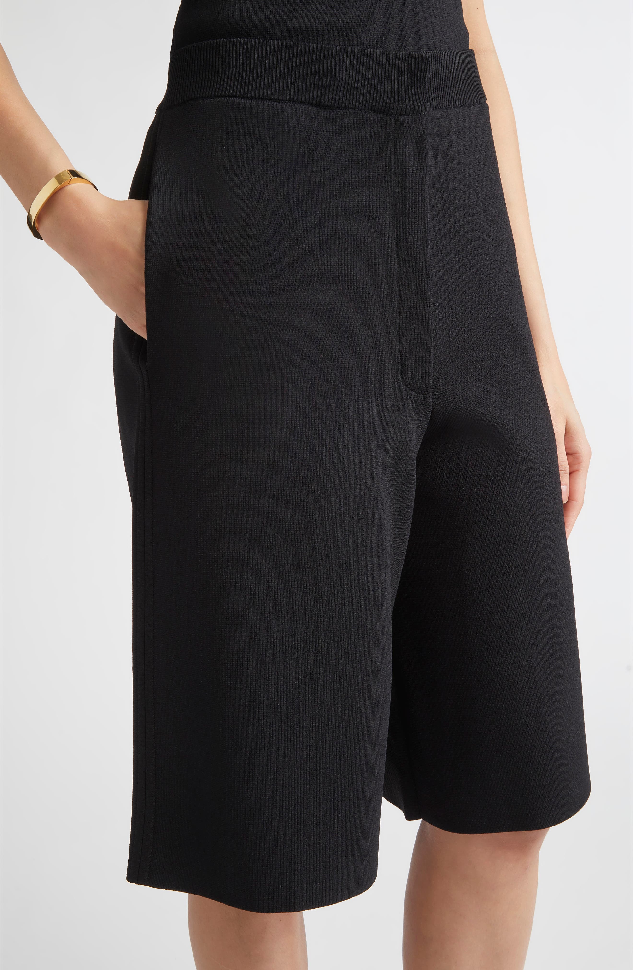 TOTEME Knit Shorts in Black at Nordstrom - 5