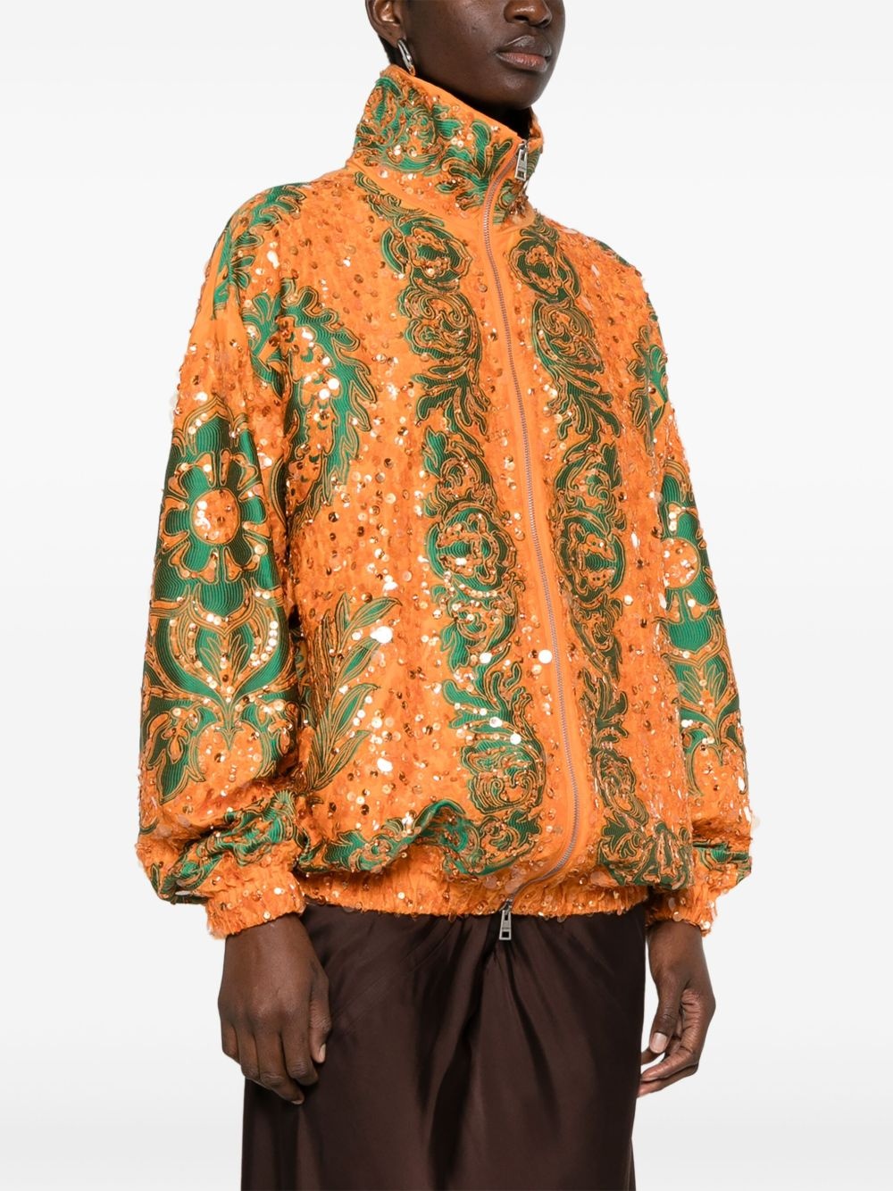 sequin-embellished bomber jacket - 3