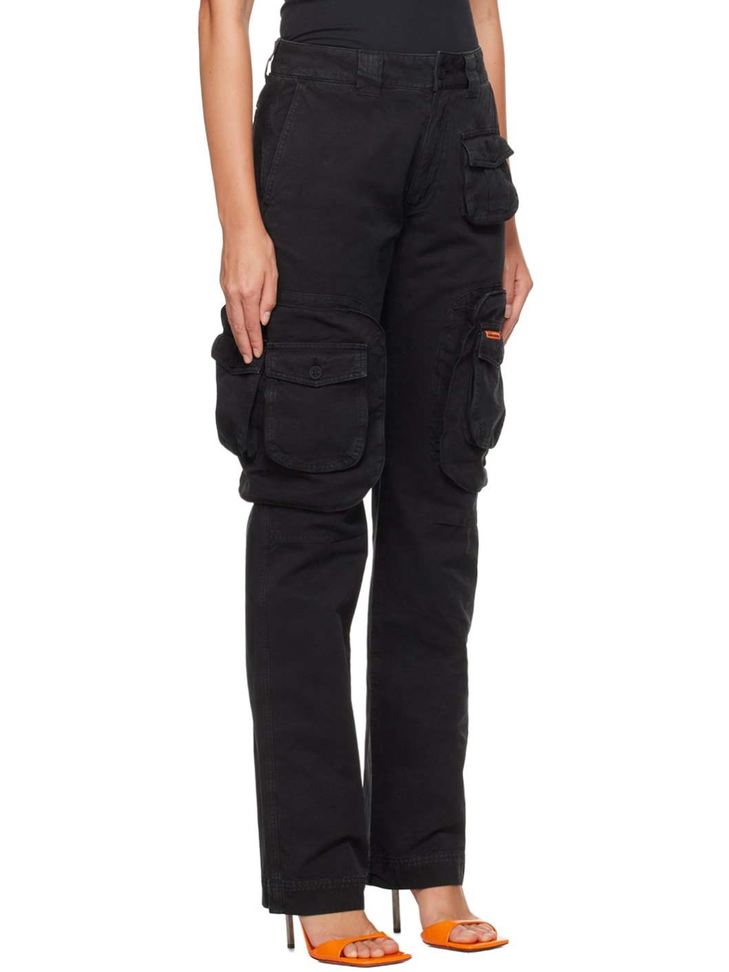 Black Flap Pocket Cargo Pants - 2