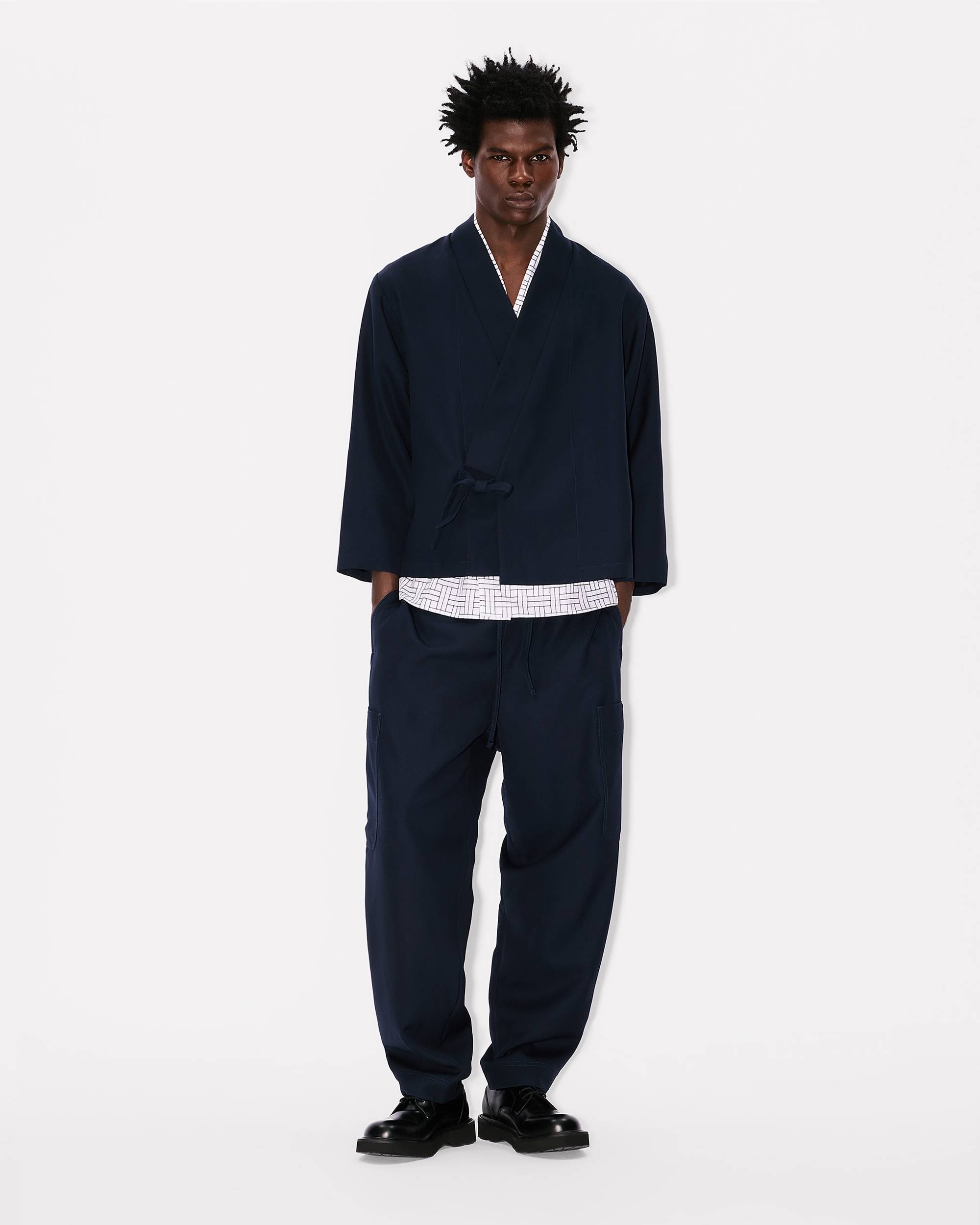 Kimono jacket in virgin wool - 3