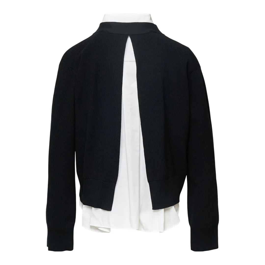 Poplin X Cotton Knit Cardigan - 2