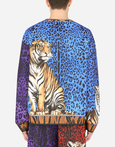 Dolce & Gabbana Tiger-print technical jersey sweatshirt outlook