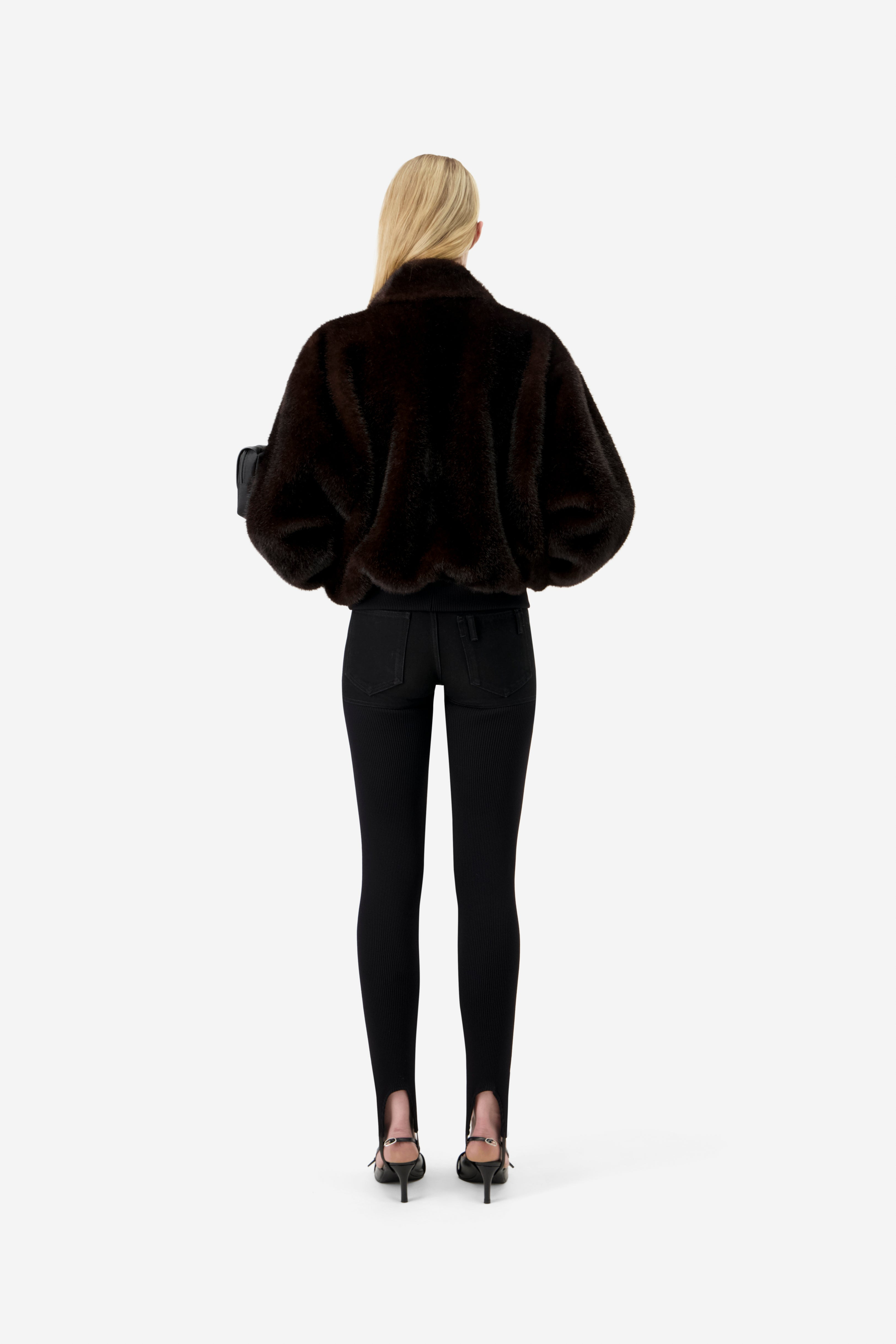 Faux Fur Bomber Jacket - 4