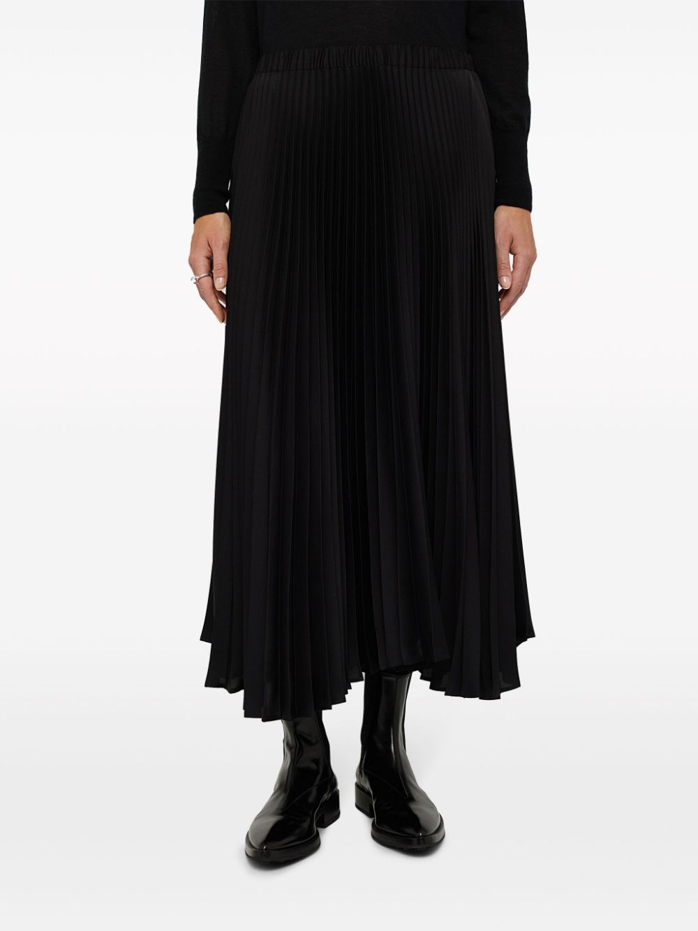high-waist pleated midi skirt - 3