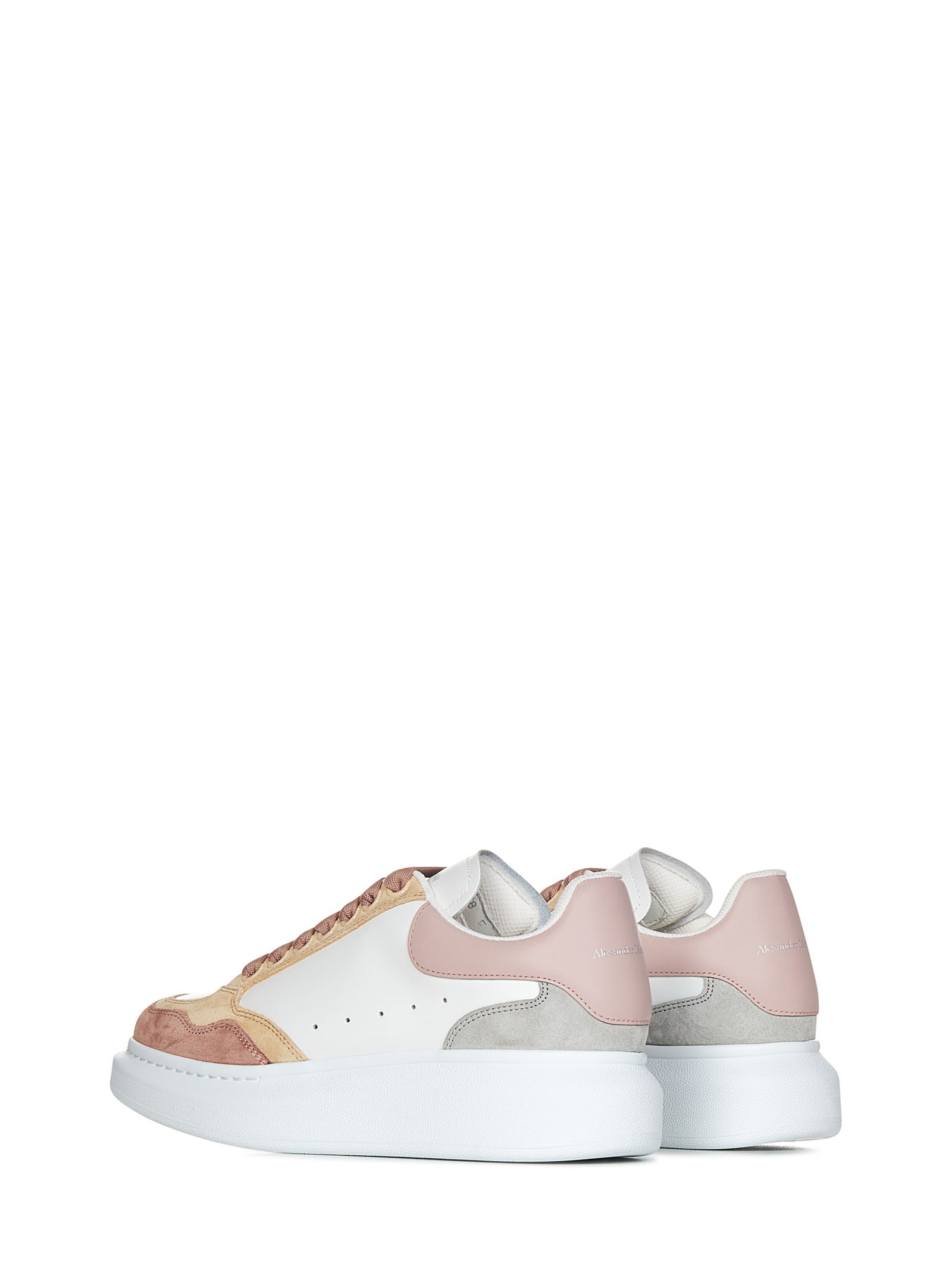 Oversized sneakers in white calfskin with multicolor suede inserts and oversized rubber sole. - 3