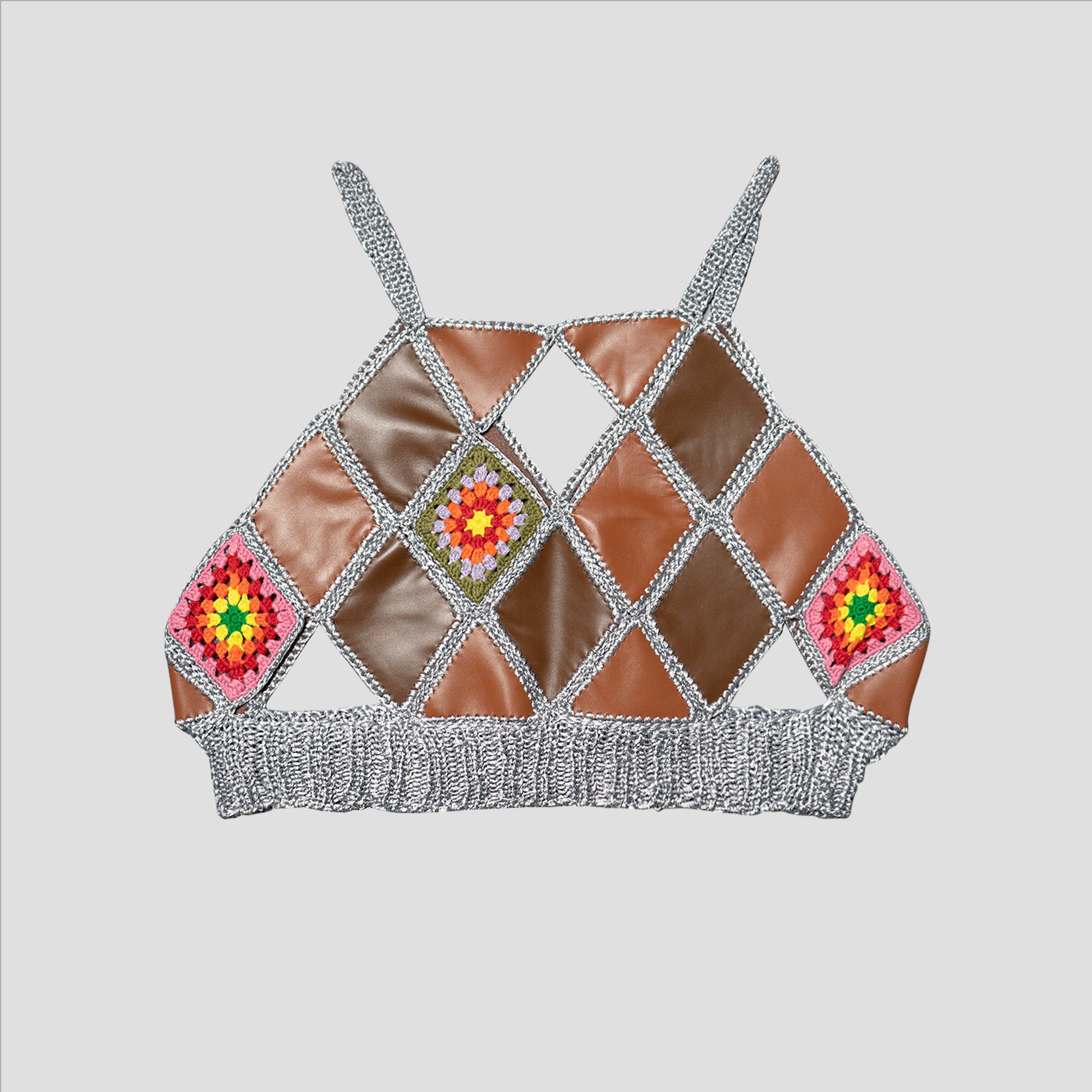 LEATHER HIPPIE CROCHET BUSTIER - 4