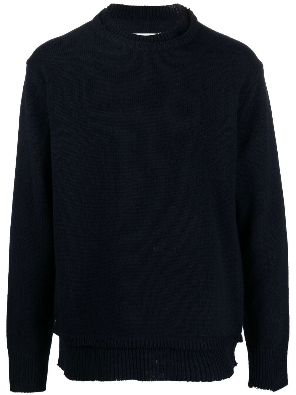 crew-neck layered jumper - 1