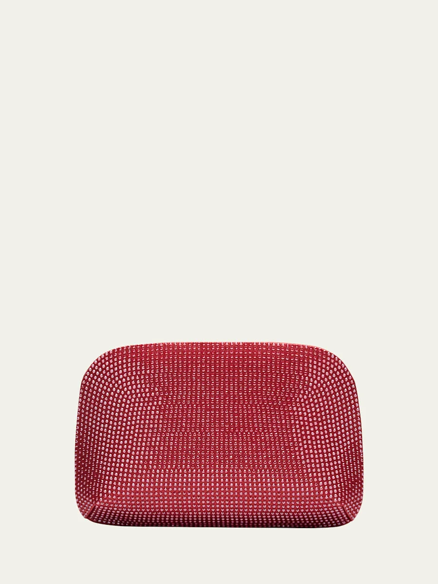 La Prima Satin & Rhinestone Clutch Bag - 1