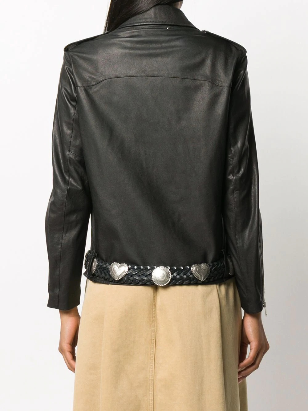 belted biker jacket - 4