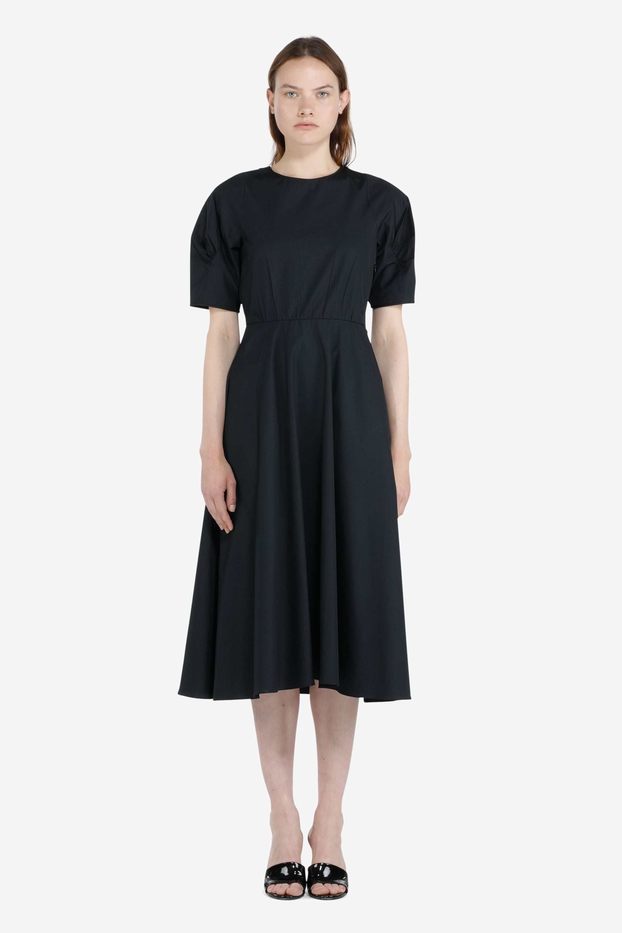 PUFF-SLEEVE COTTON DRESS - 1