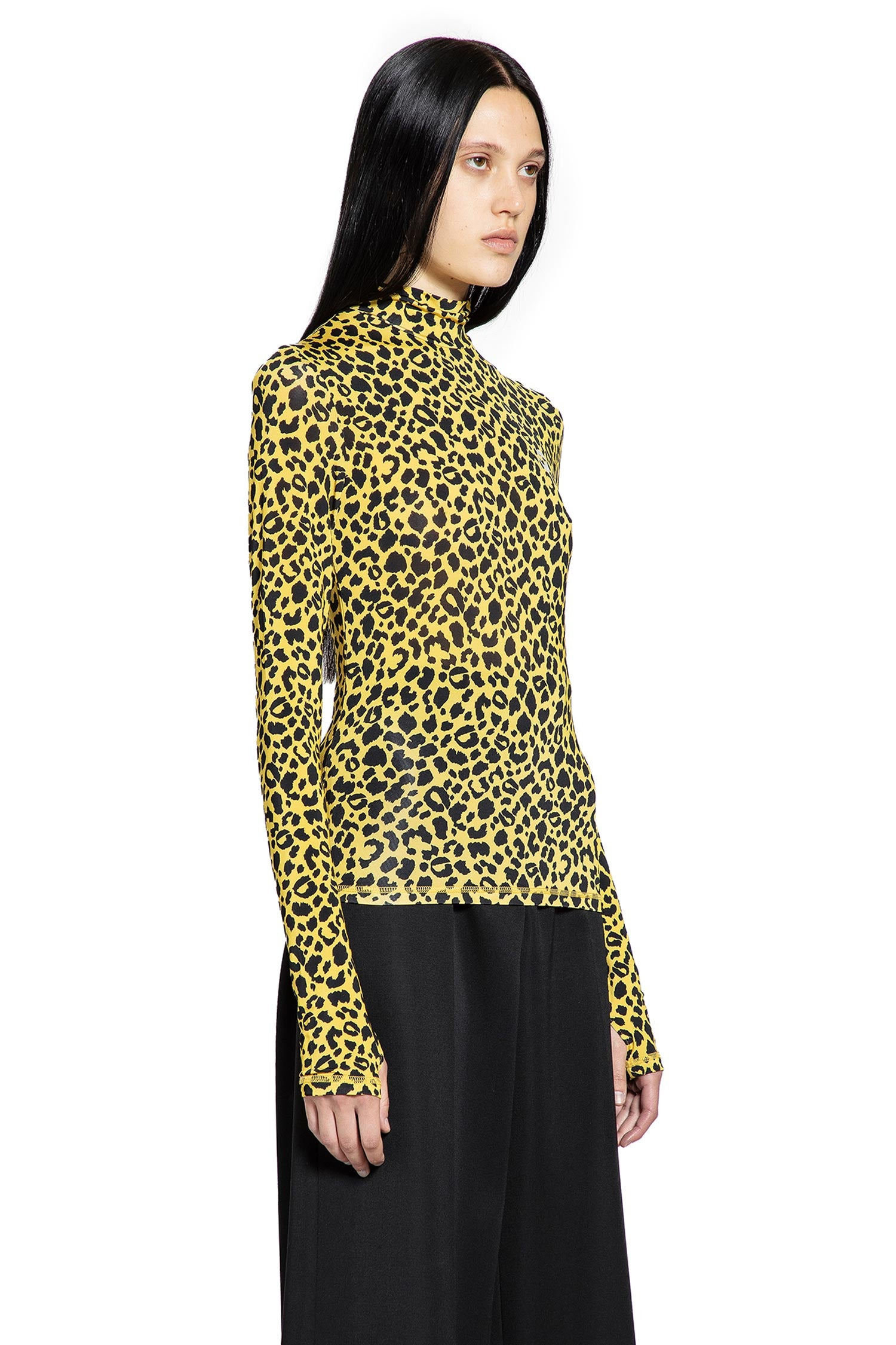 Leopard Print Second Skin Turtleneck - 2