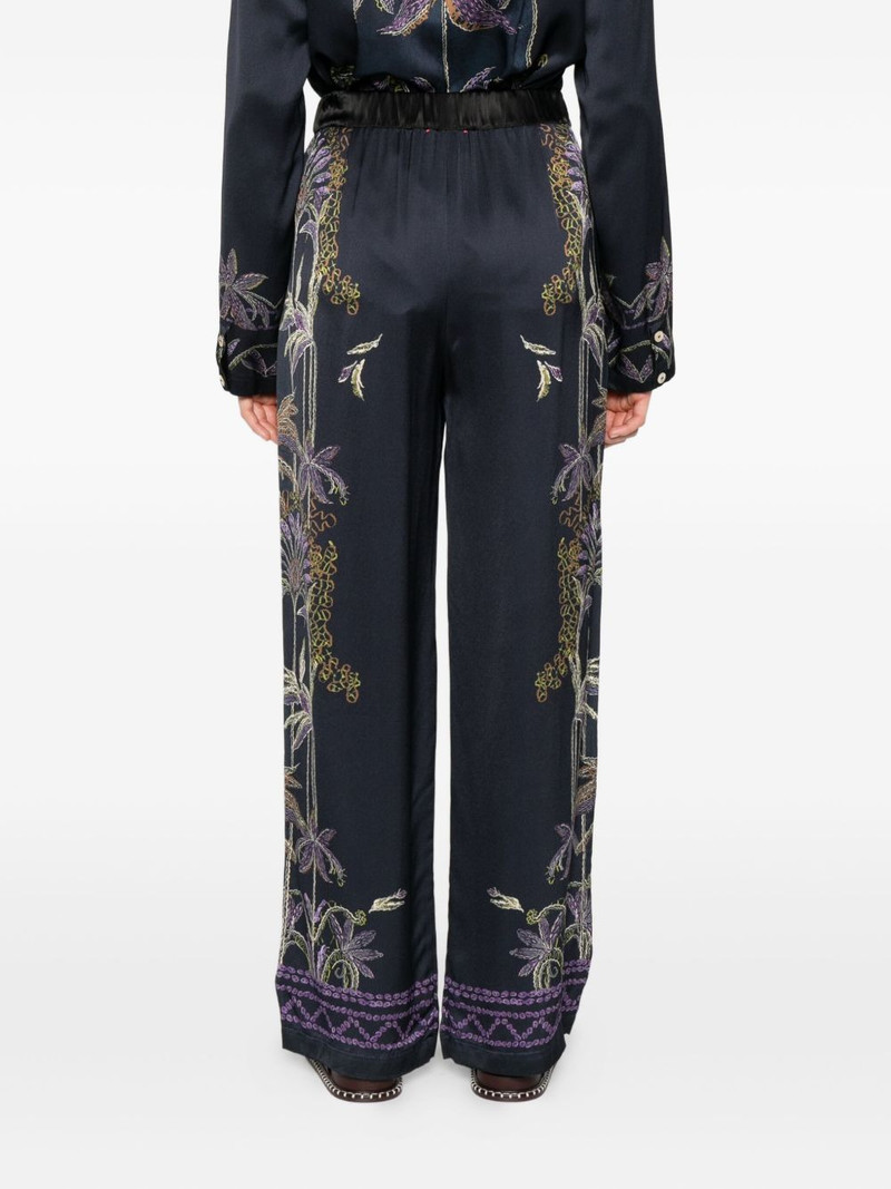 floral-embroidered trousers 4
