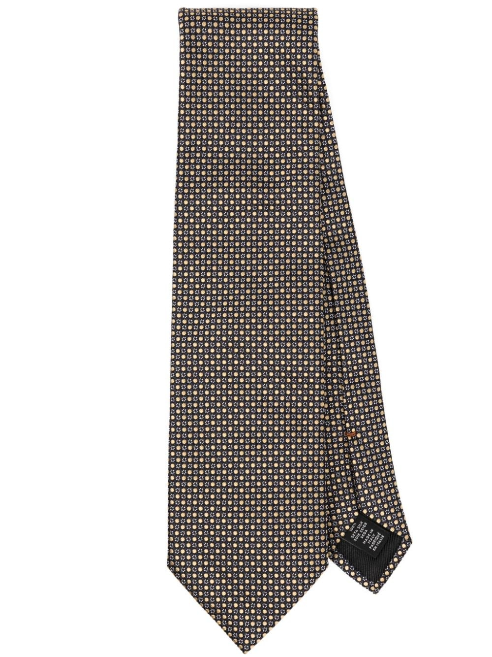 patterned-jacquard silk tie - 1