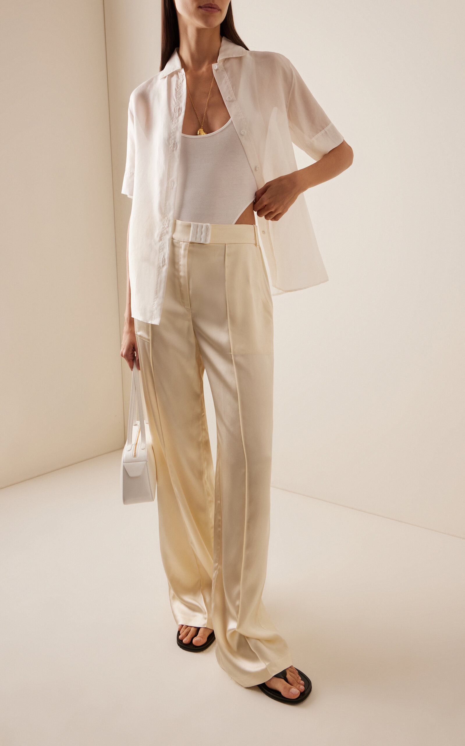 Sheer Silk Shirt ivory - 3