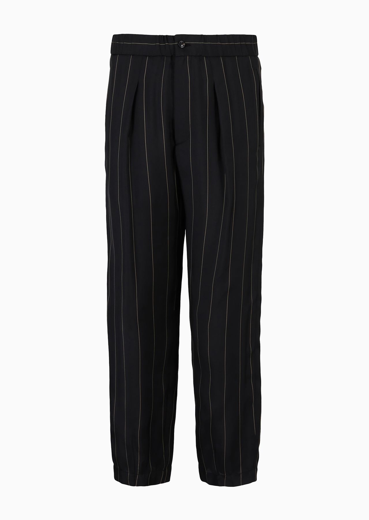 Pinstriped viscose single-pleat trousers - 1