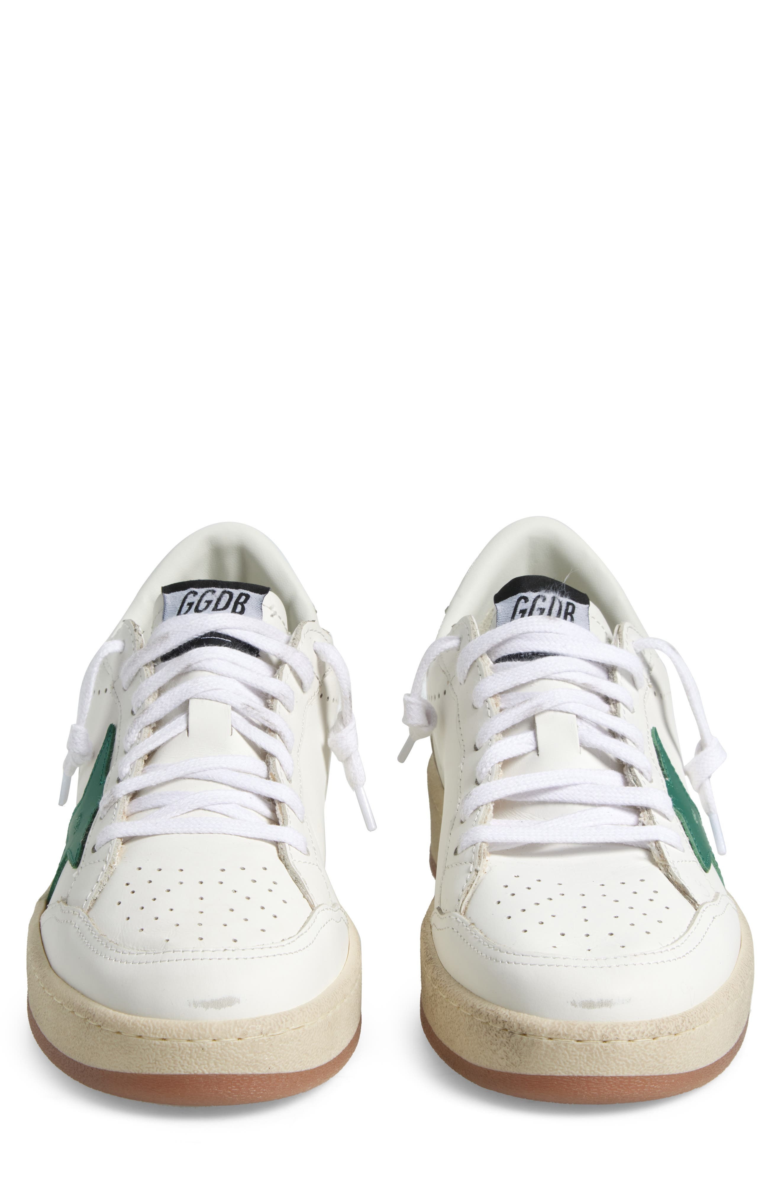 Golden Goose Ball Star 2 Low Top Sneaker in White/Green/Silver at Nordstrom - 4