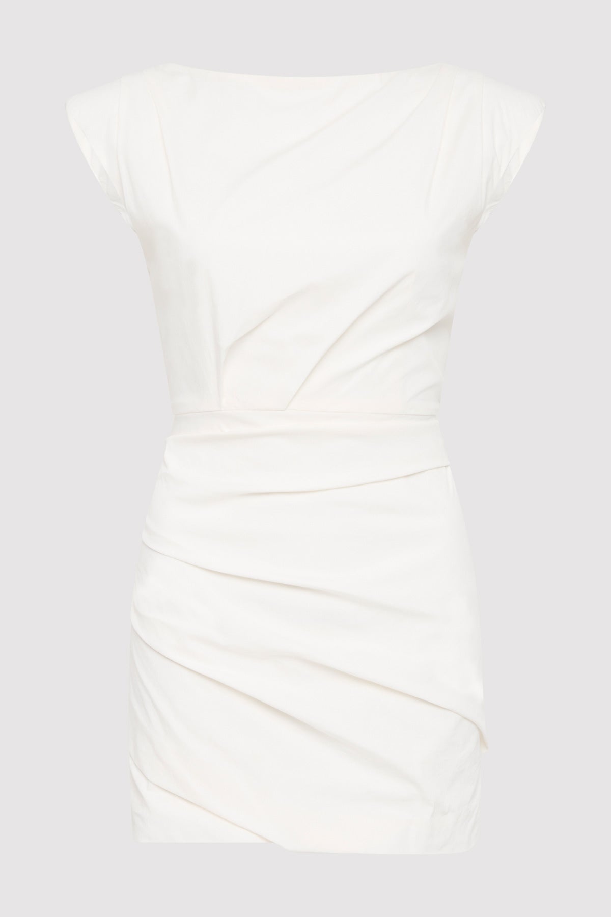 Bateau Tuck Mini Dress - White - 1