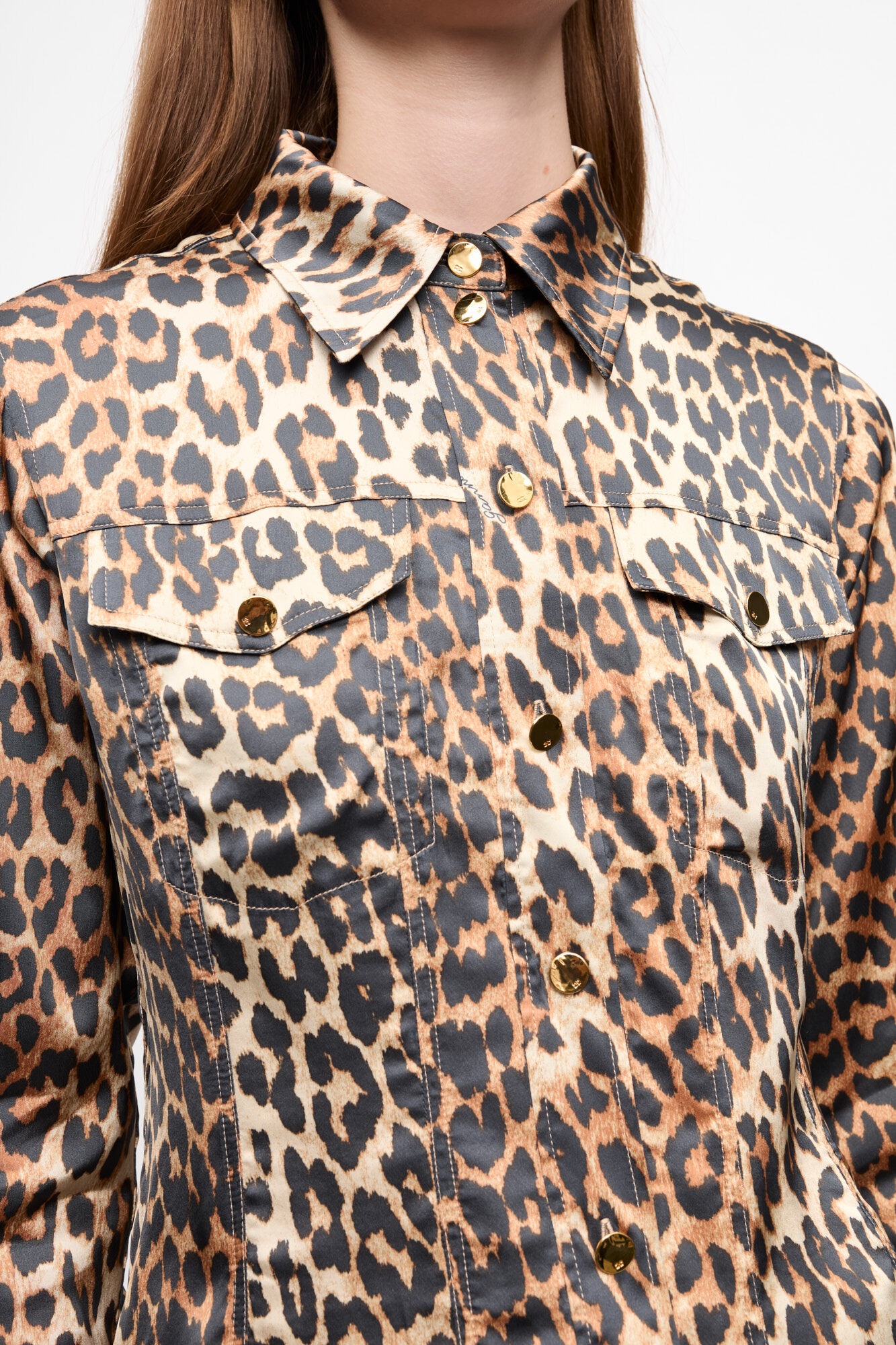 LEOPARD PRINT SATIN SHIRT - 5