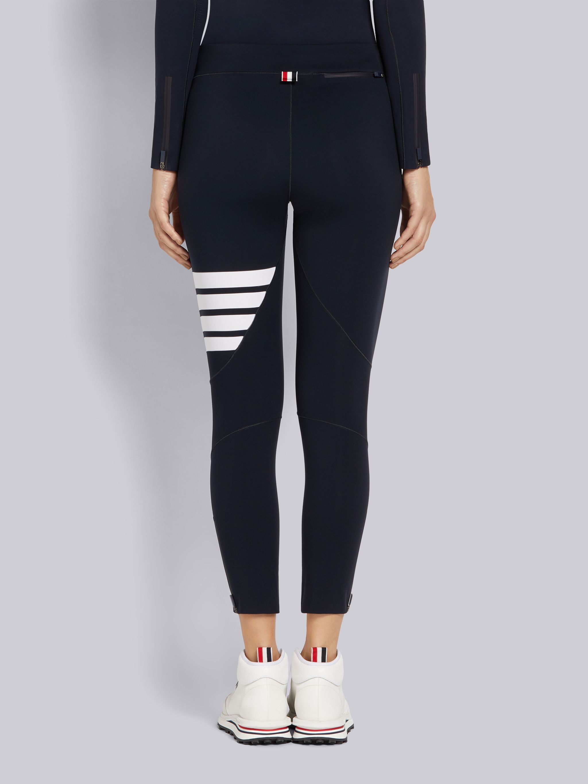 Navy Polyamide Interlock 4-Bar Compression Tights - 3