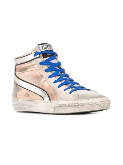 Golden Goose metallic lace-up sneakers outlook