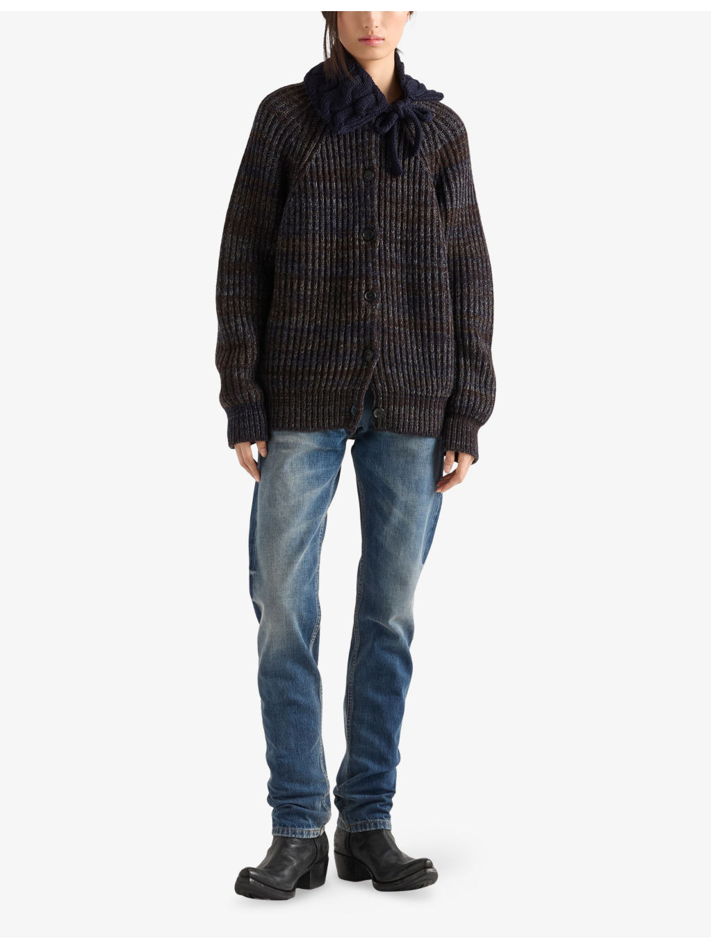 Tapered-Leg Washed Denim Jeans - 2
