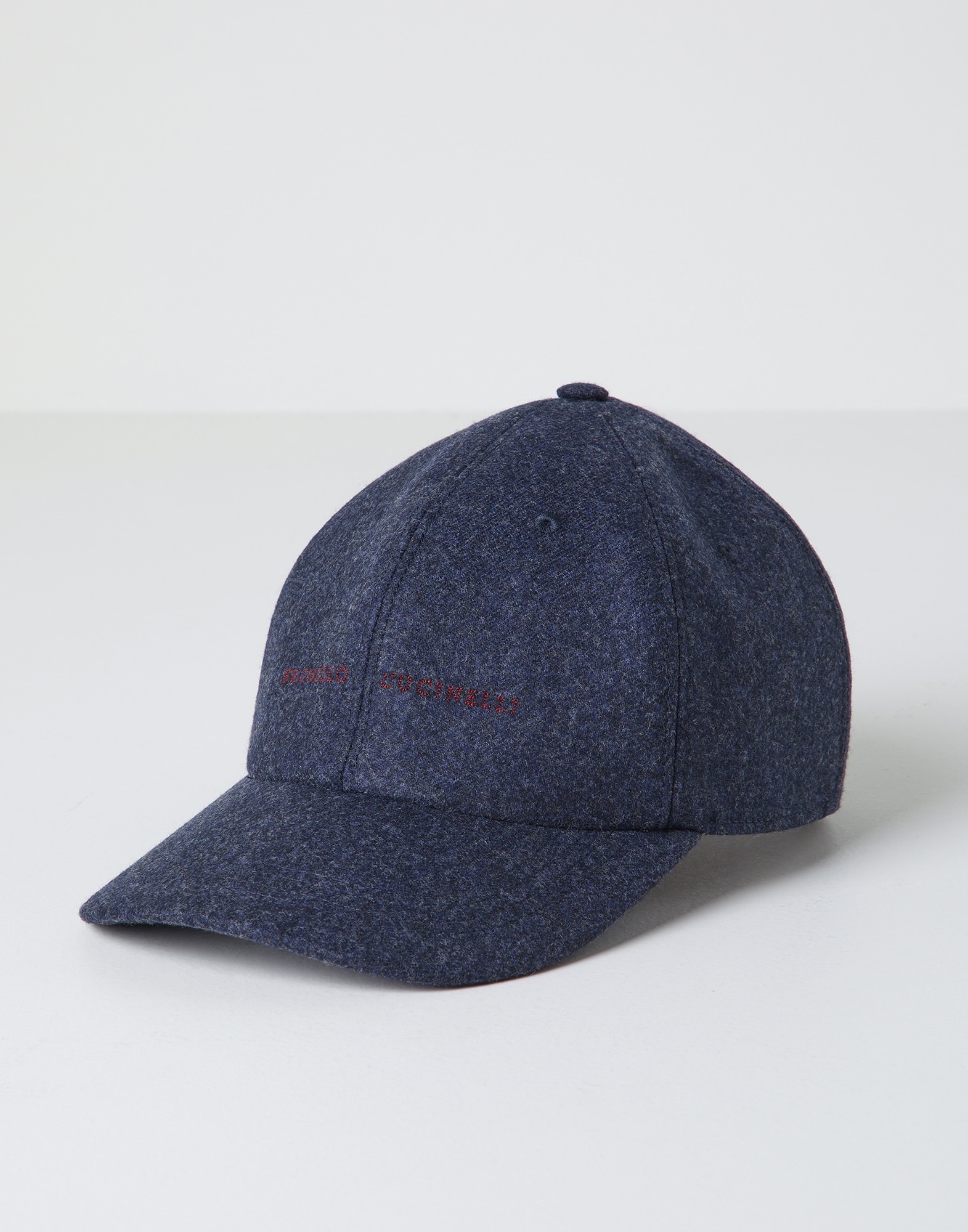 Virgin wool flannel baseball cap with embroidery - 1