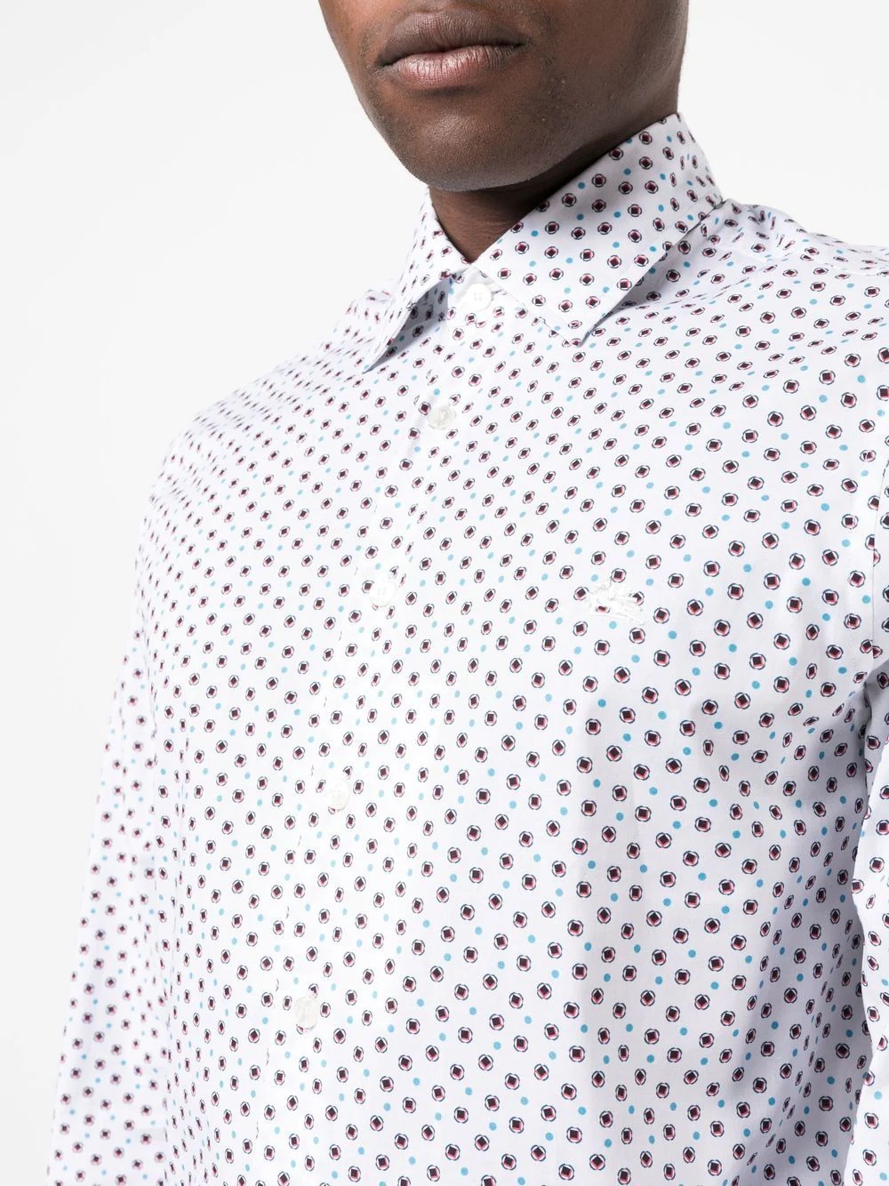 spot-print long-sleeved shirt - 5