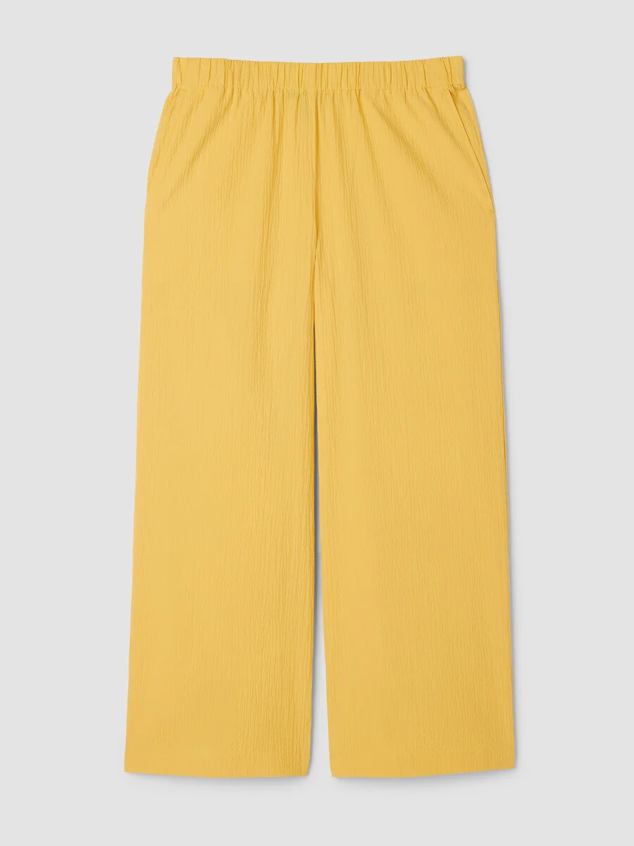 Organic Cotton Pucker Wide-Leg Pant - 1