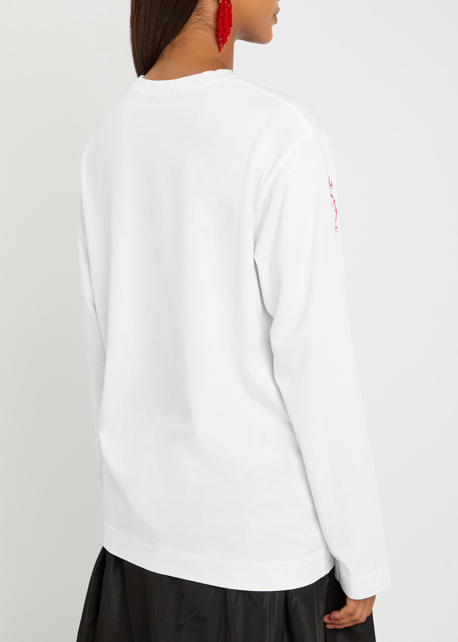 Simone Rocha Tortoise & Hare Logo Print Cotton T-shirt - 3