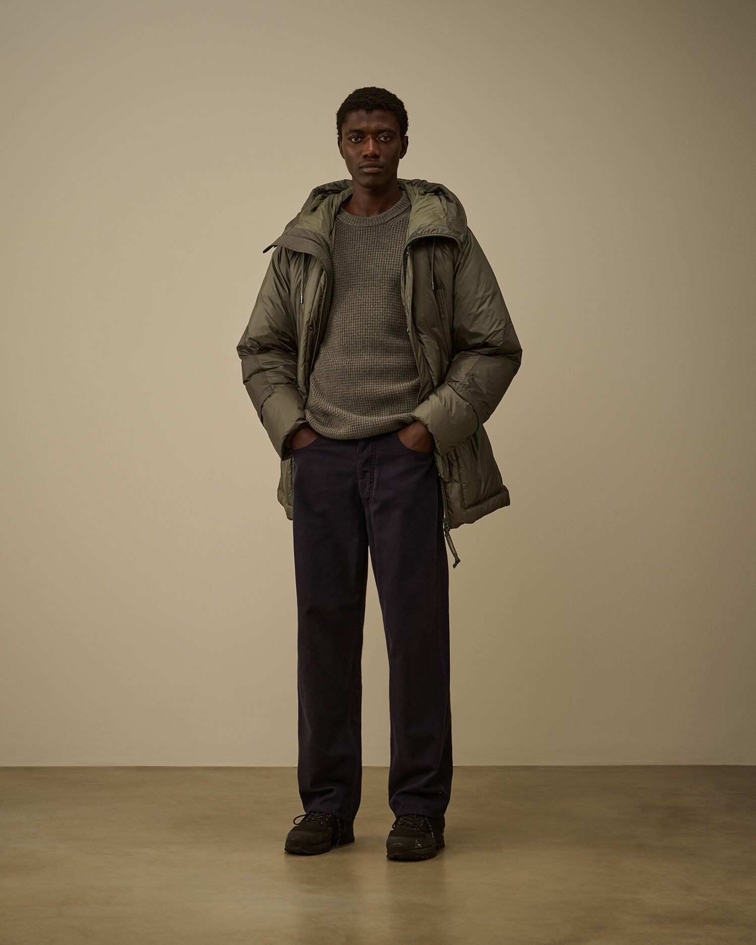 Vintage Army Structure Loose Five Pocket Pants - 2