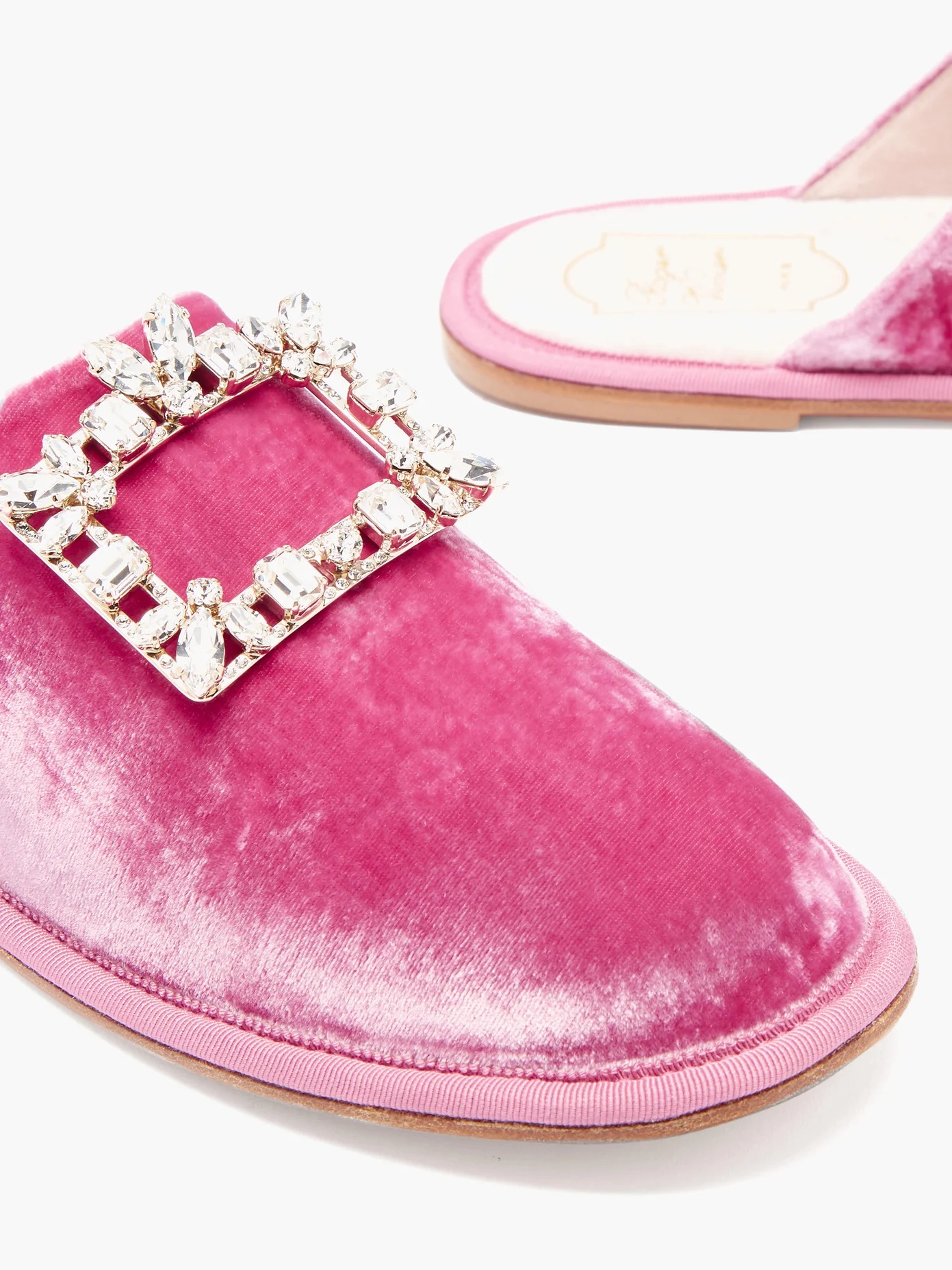 Hotel Vivier crystal-buckle velvet slippers - 6