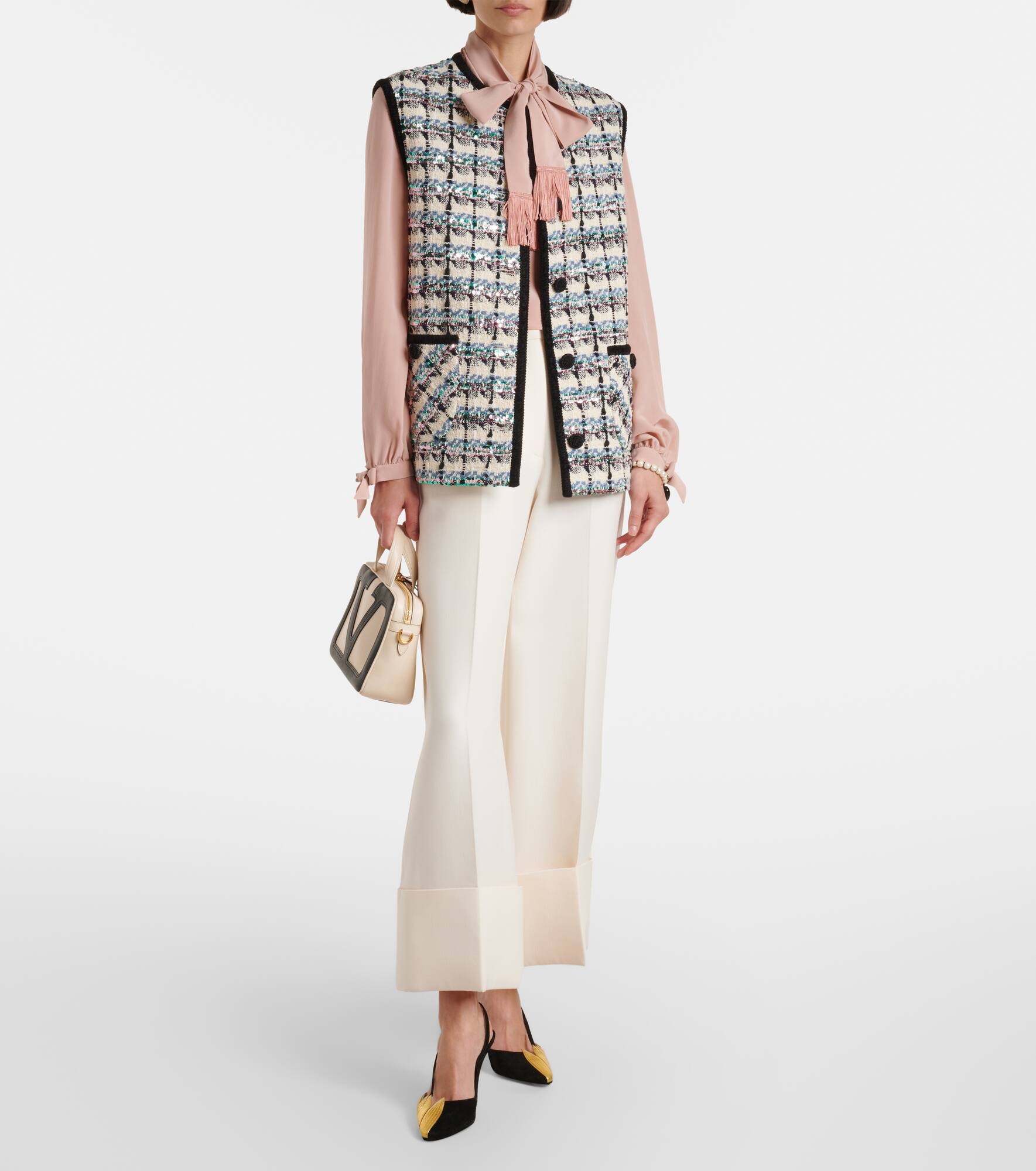 Mossi sequined cotton-blend tweed vest - 2