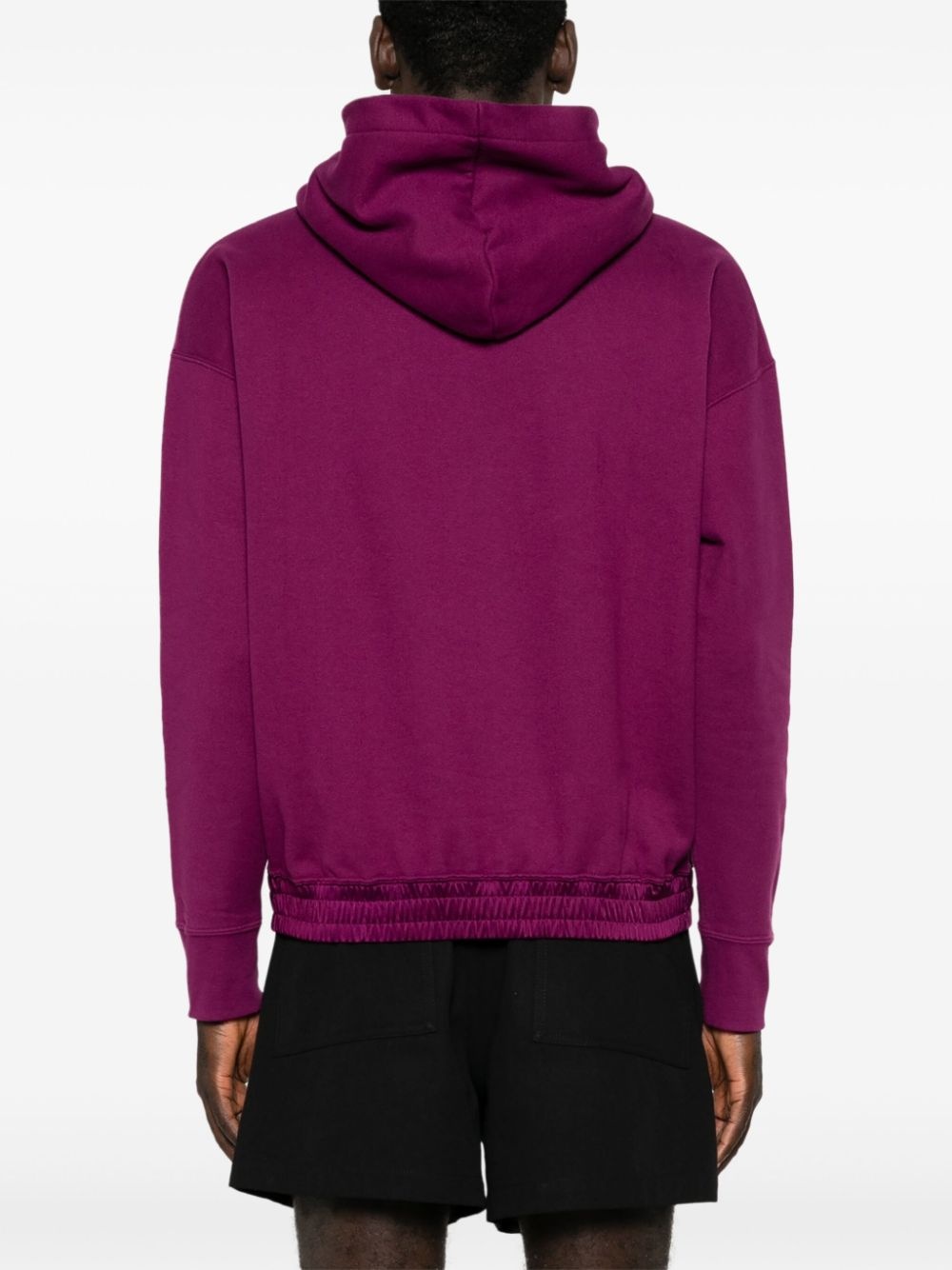 logo-embroidered cotton hoodie - 4