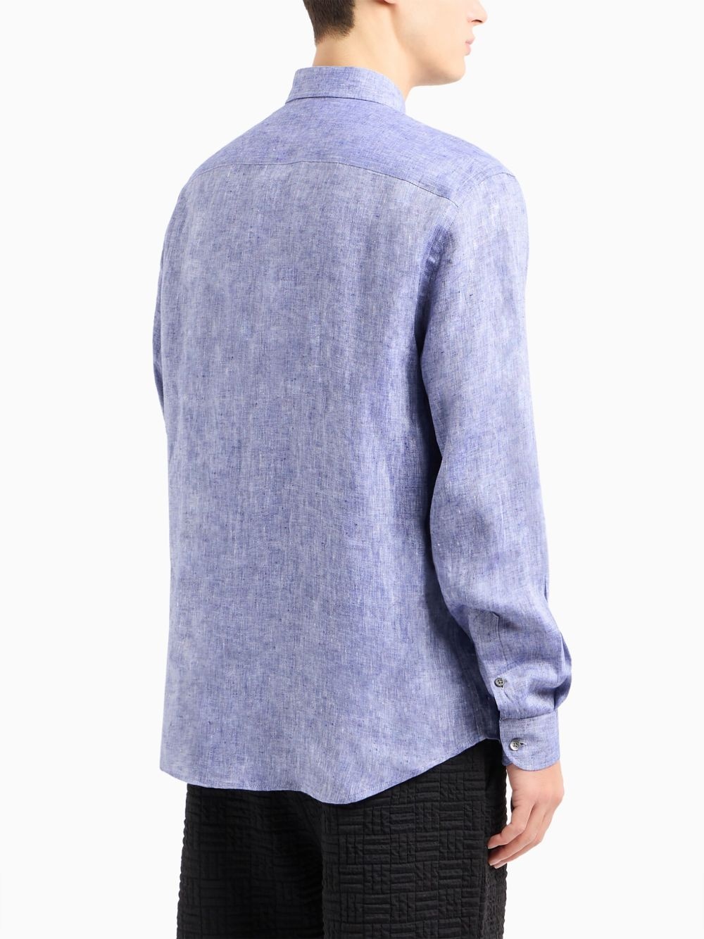 textured-weave linen shirt - 3