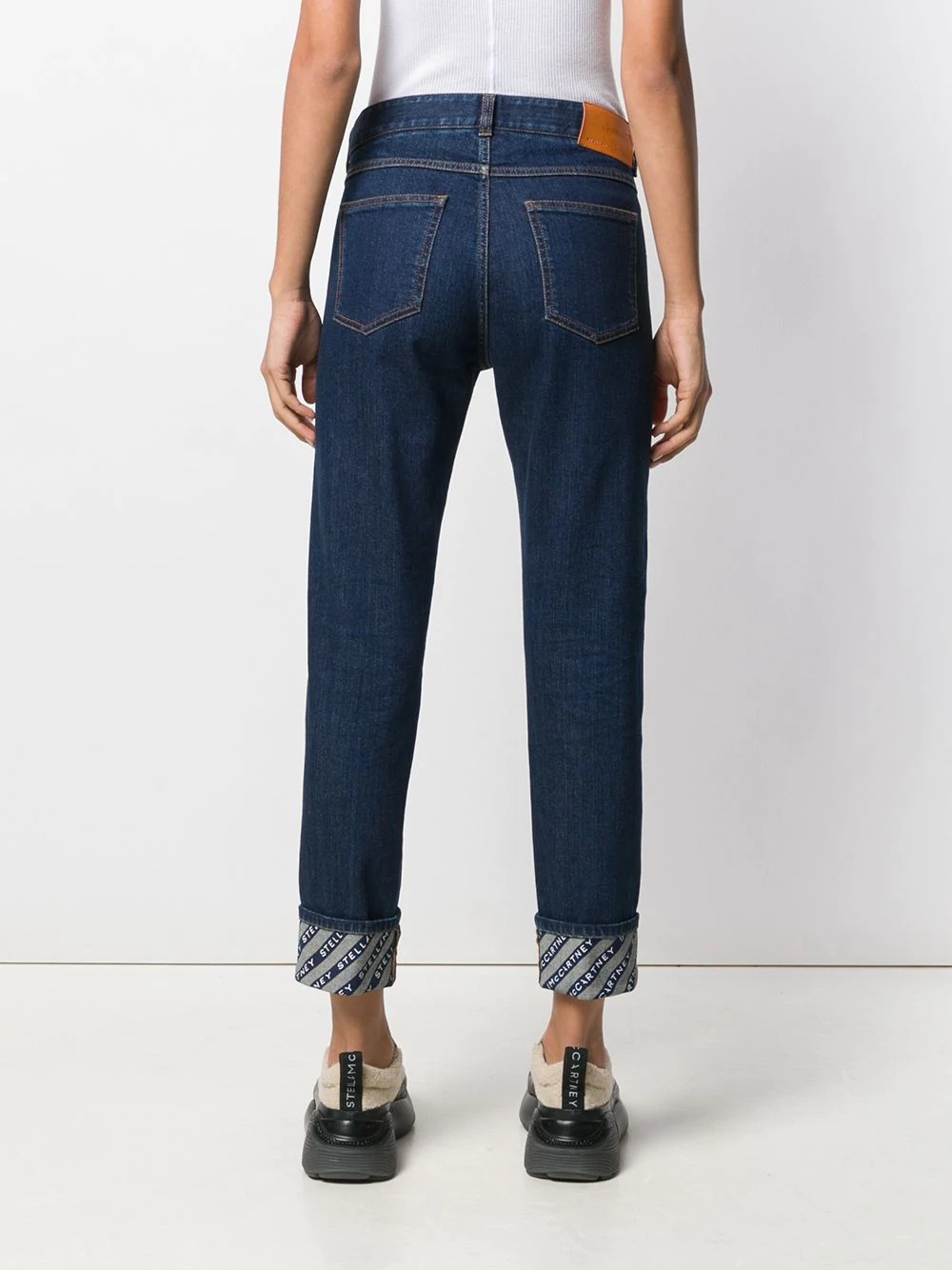 monogram-lining slim-fit jeans - 4