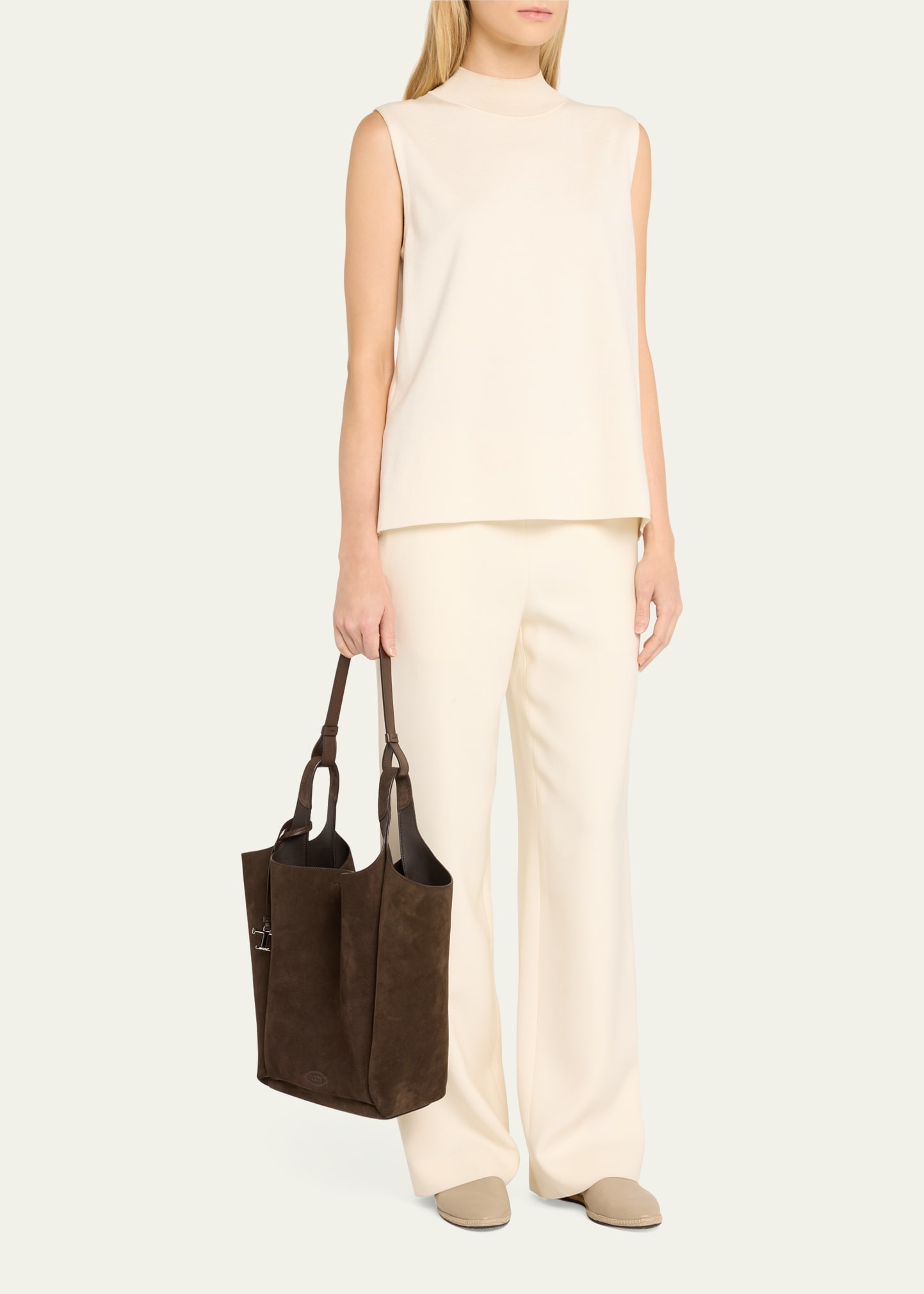 Suede & Leather Shoulder Bag - 5