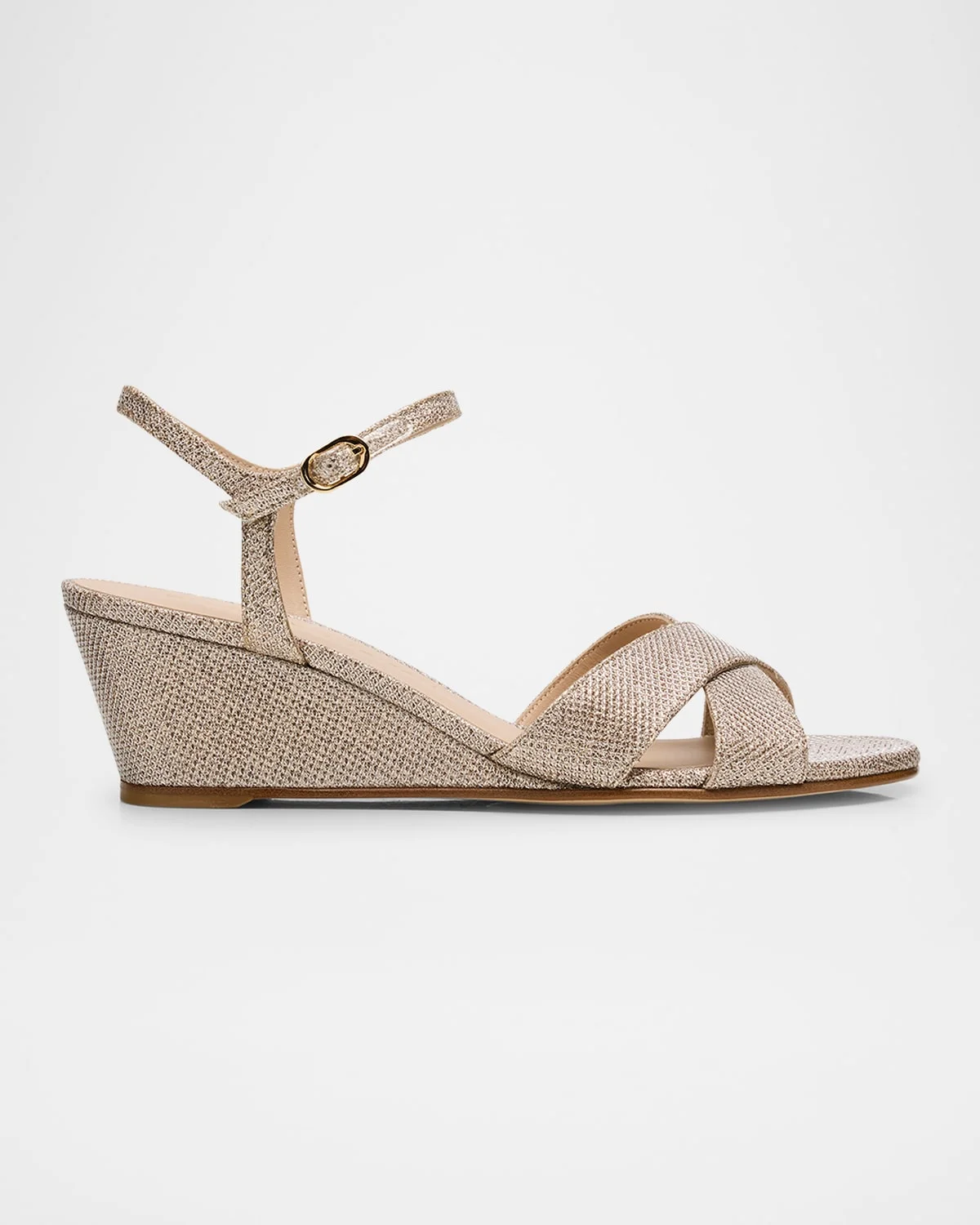 Dayna Metallic Crisscross Wedge Sandals - 1