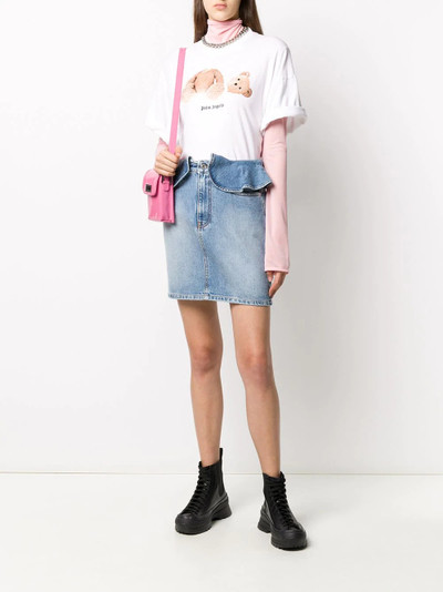 MSGM volant-detail denim skirt outlook