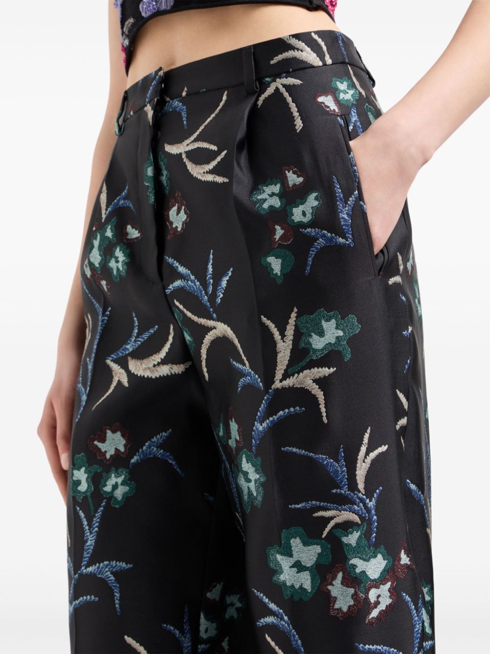 floral-print straight trousers - 4
