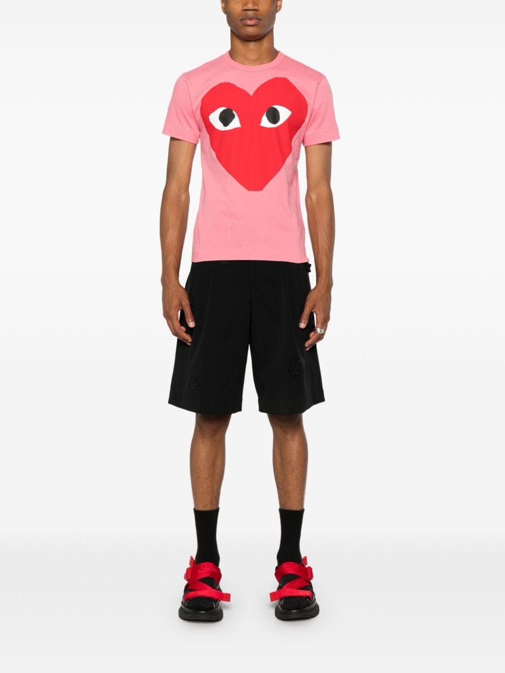 Heart-print cotton T-shirt - 3