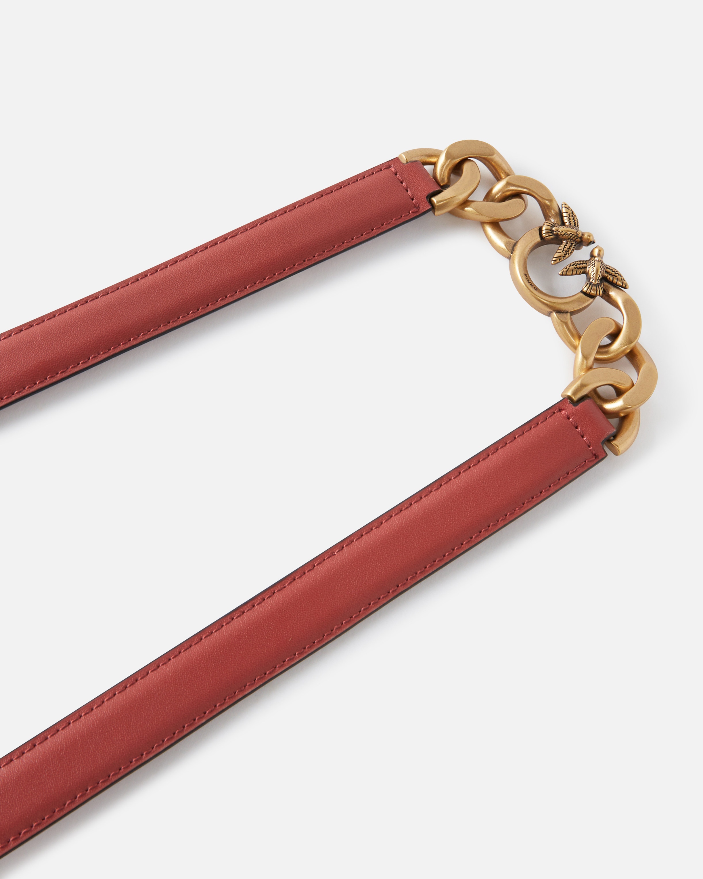 THIN LEATHER 2 CM BELT WITH CHAIN - 5
