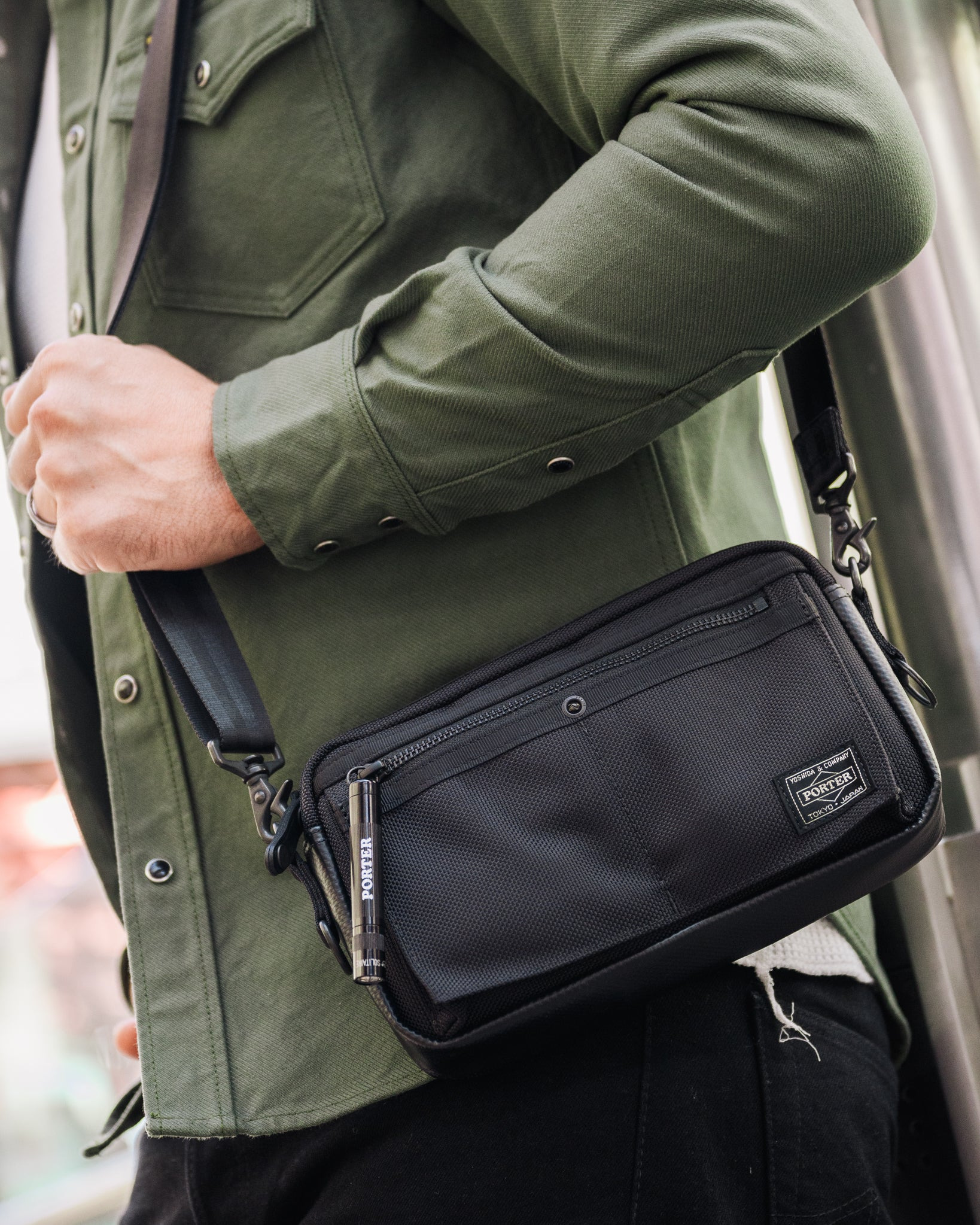PORTER - YOSHIDA & CO. - HEAT SMALL SHOULDER BAG - BLACK - 4