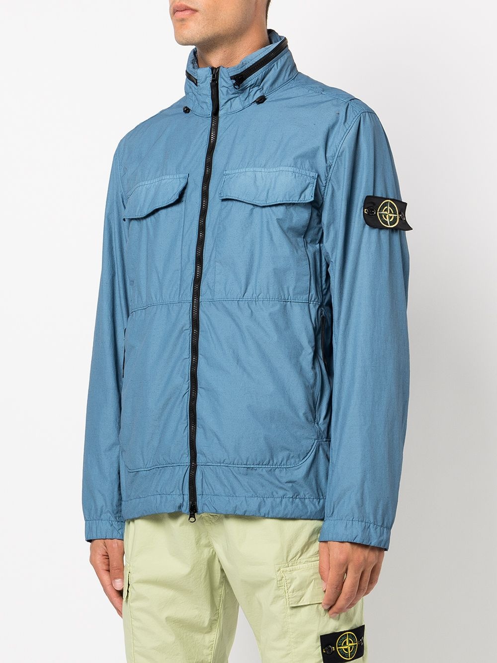 Compass-patch zip-up jacket - 3